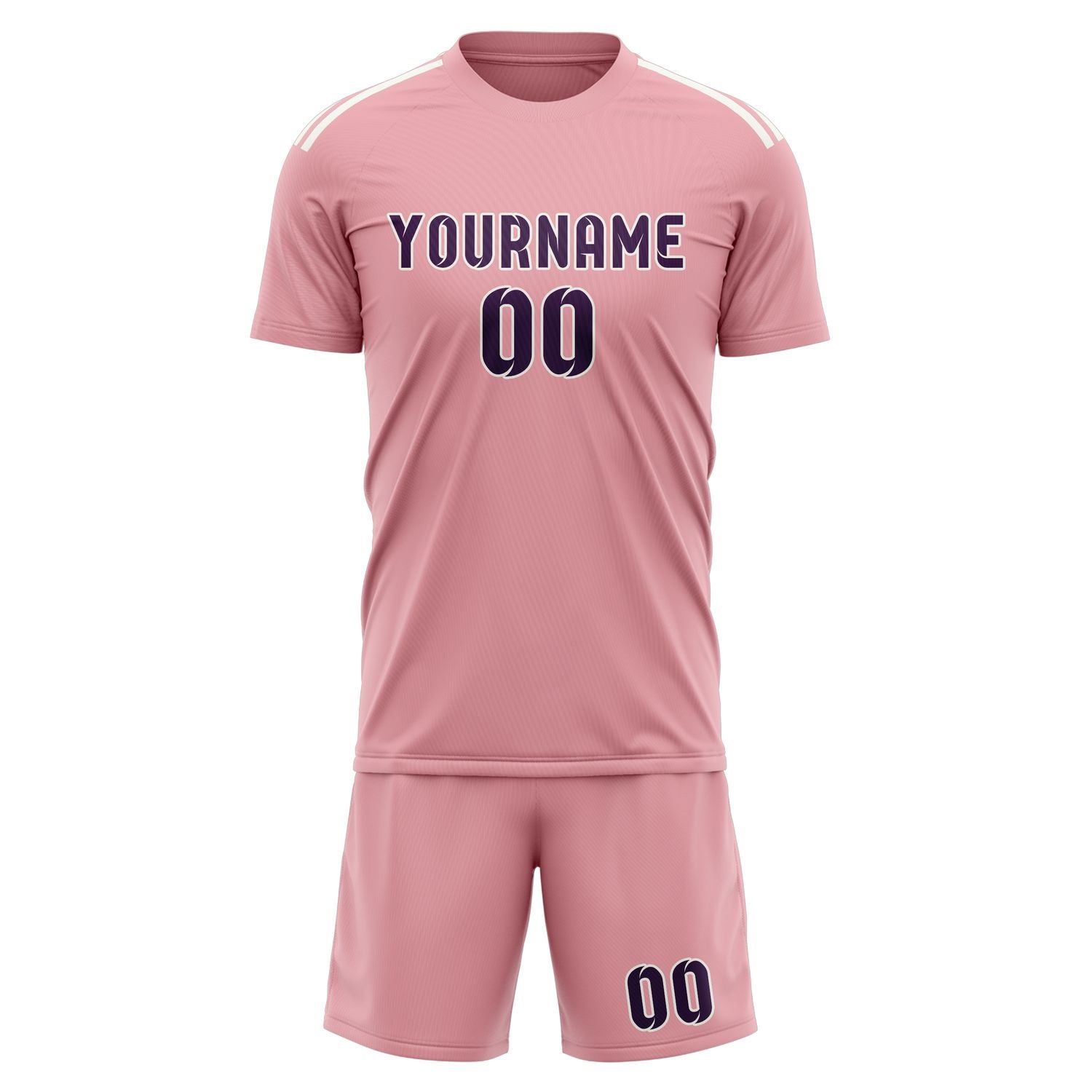 Custom Light Pink Purple Soccer Set