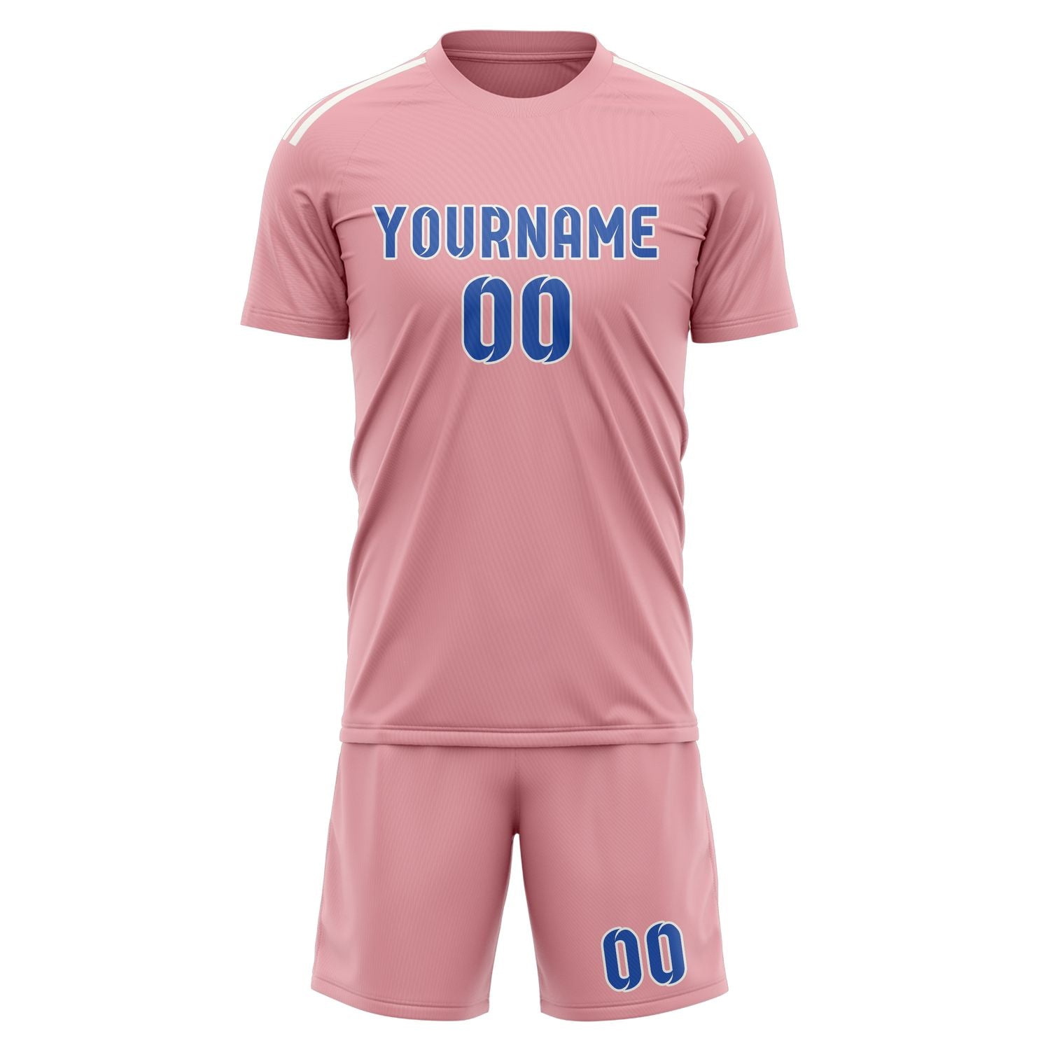Custom Light Pink Sky Blue Soccer Set