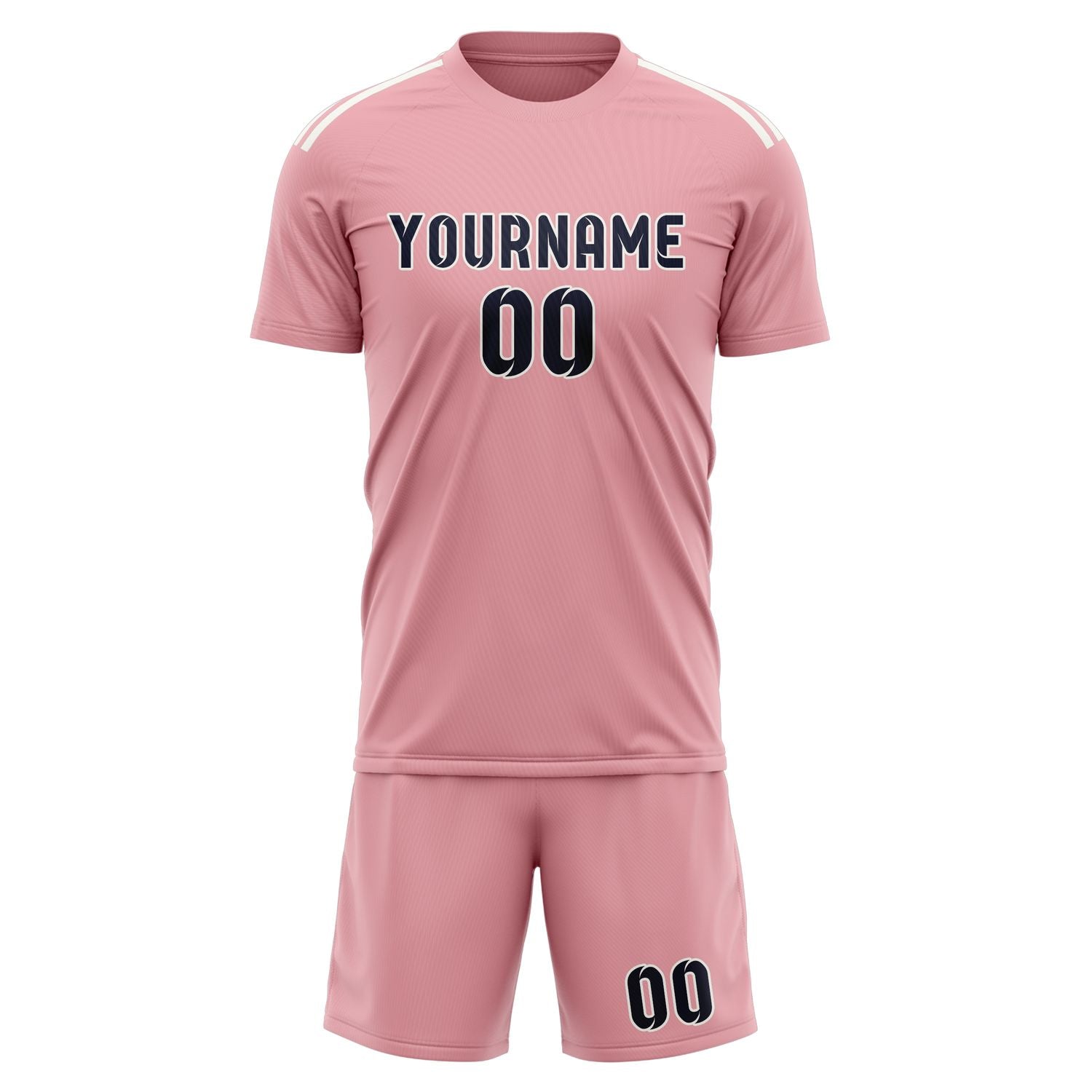 Custom Light Pink Navy Soccer Set