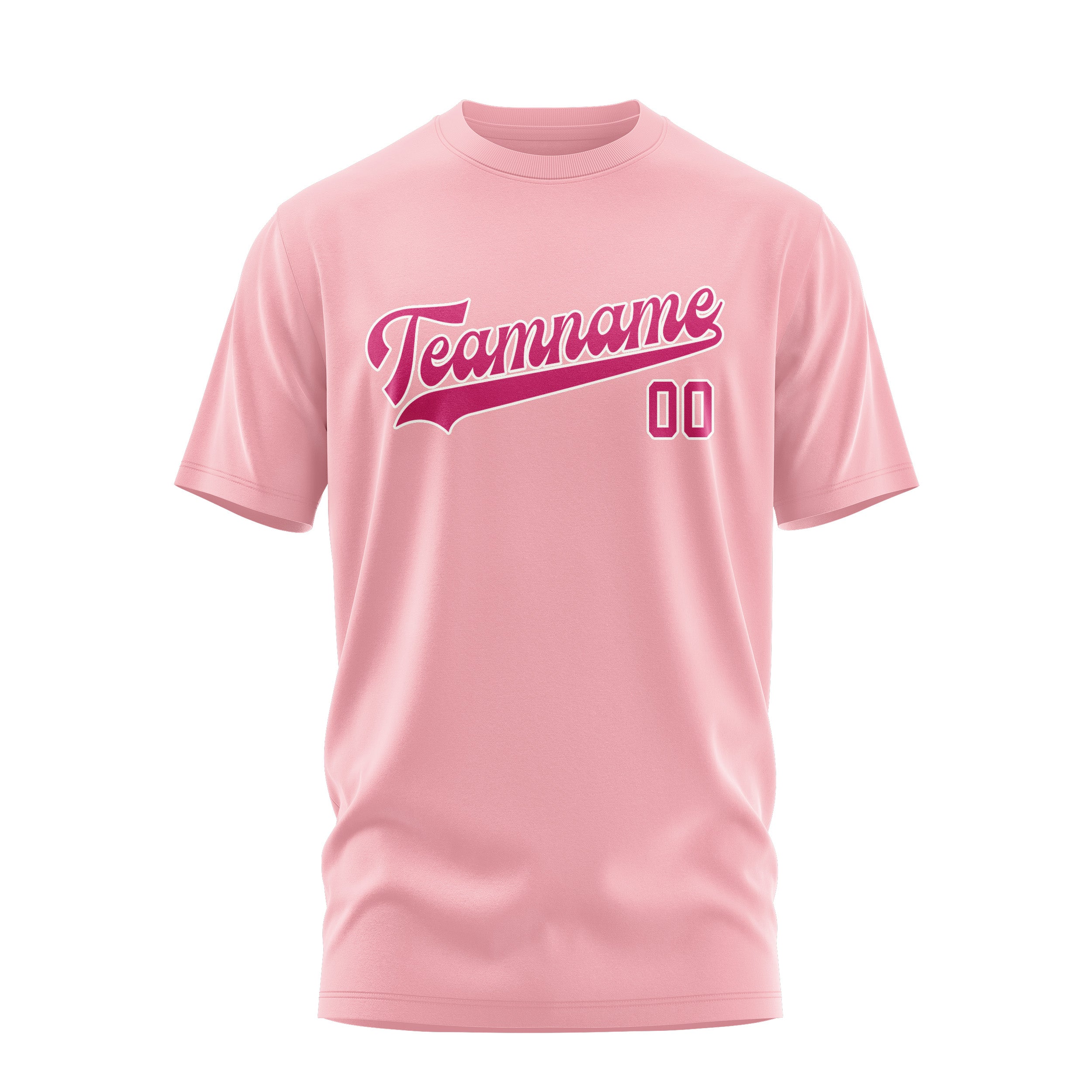 Custom Light Pink Pink T-Shirt
