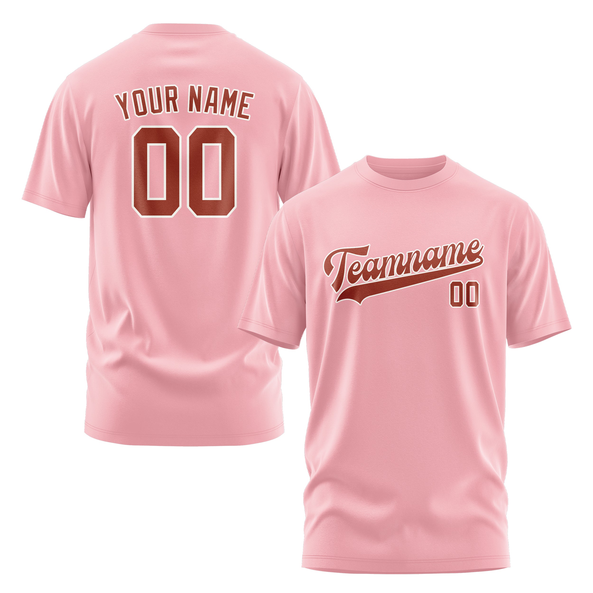 Custom Light Pink Coral Red T-Shirt