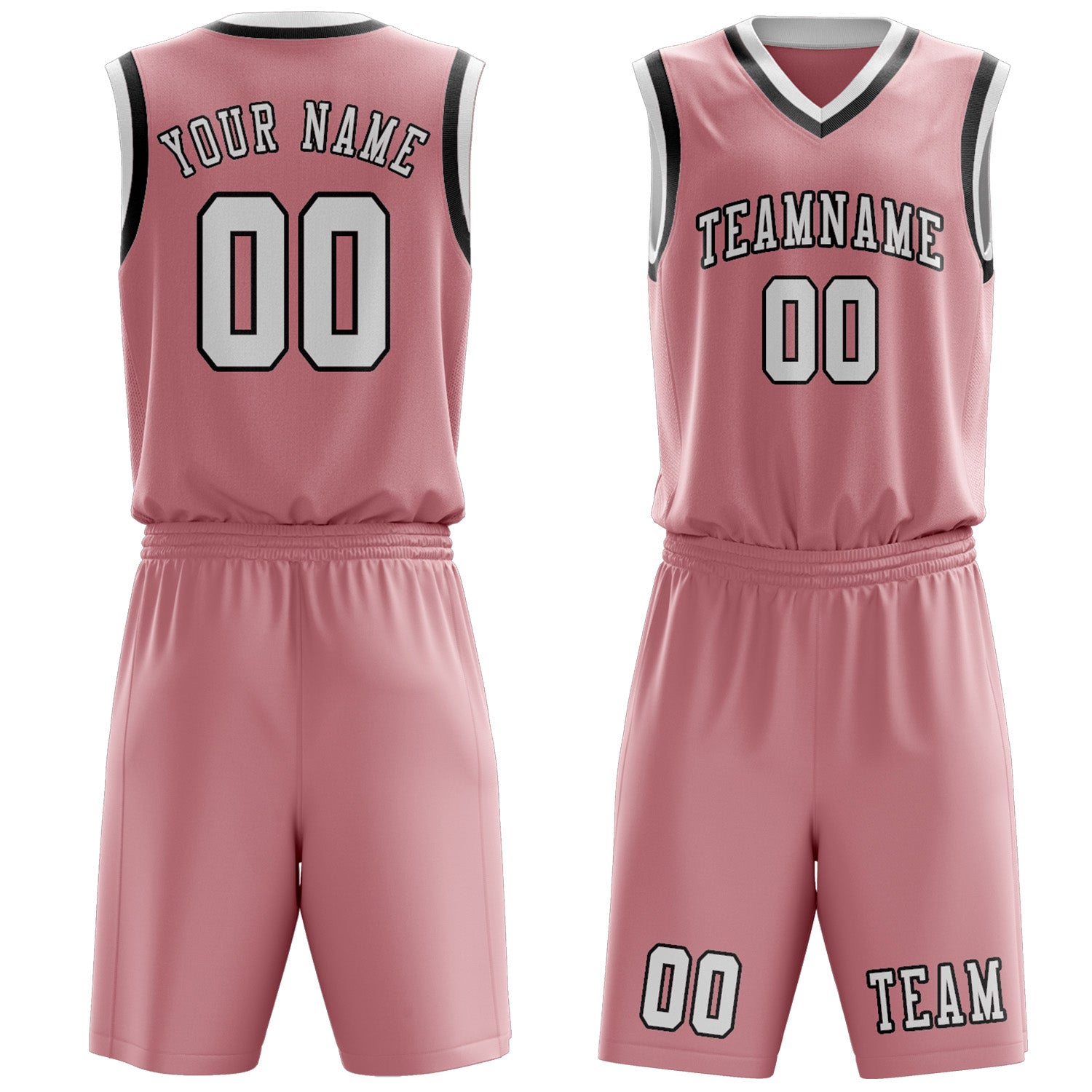 Custom Light Pink White Basketball Set