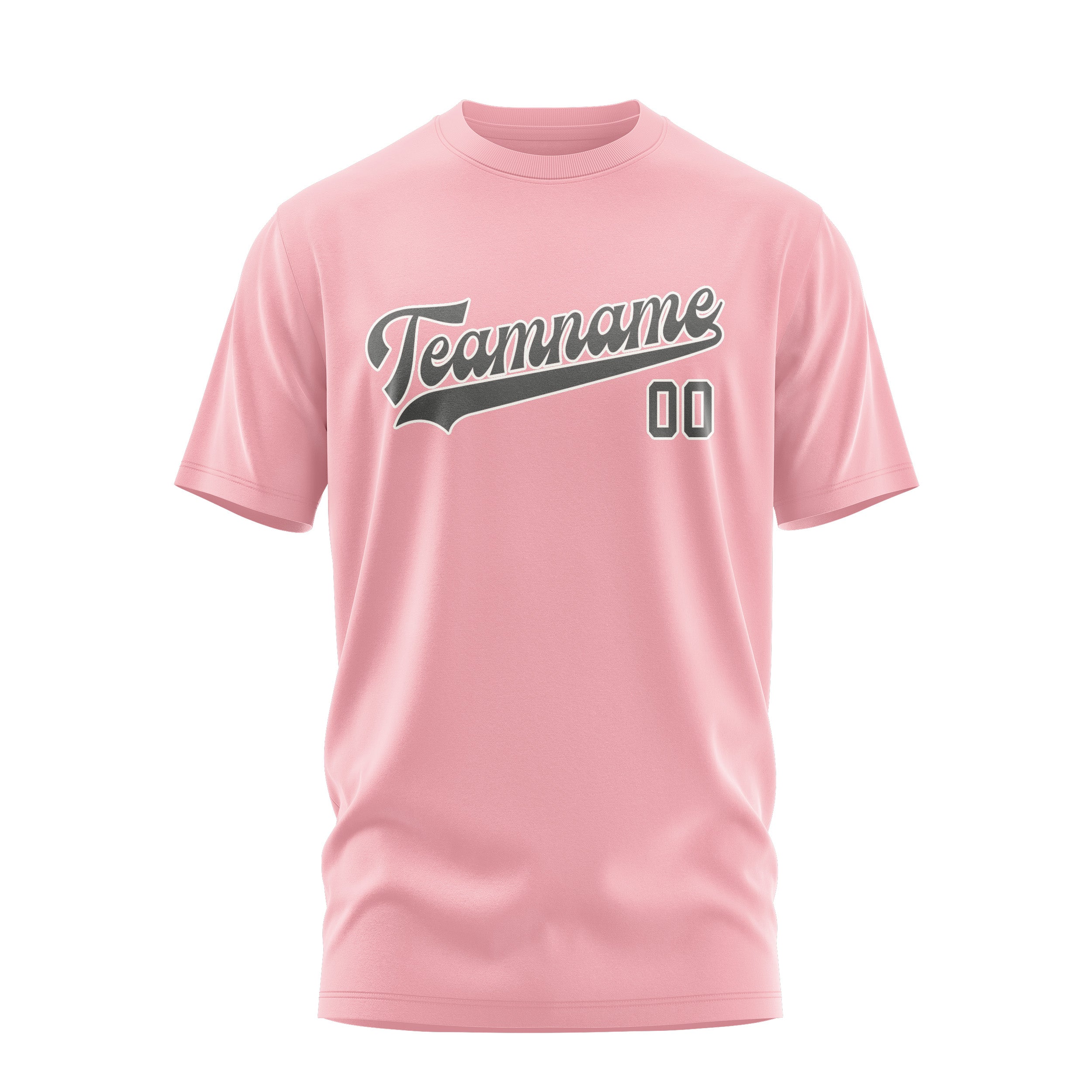 Custom Light Pink Dark Grey T-Shirt