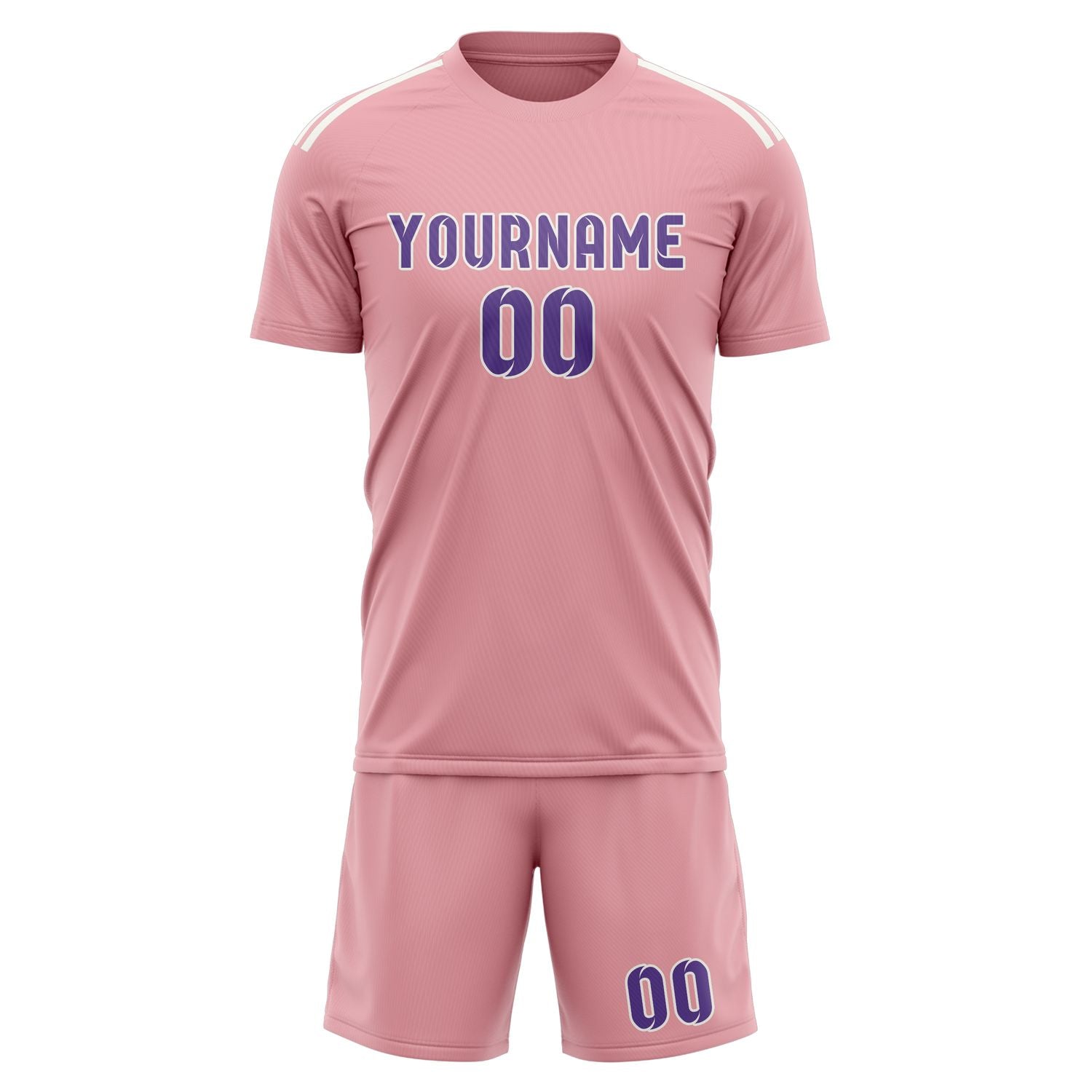 Custom Light Pink Light Purple Soccer Set
