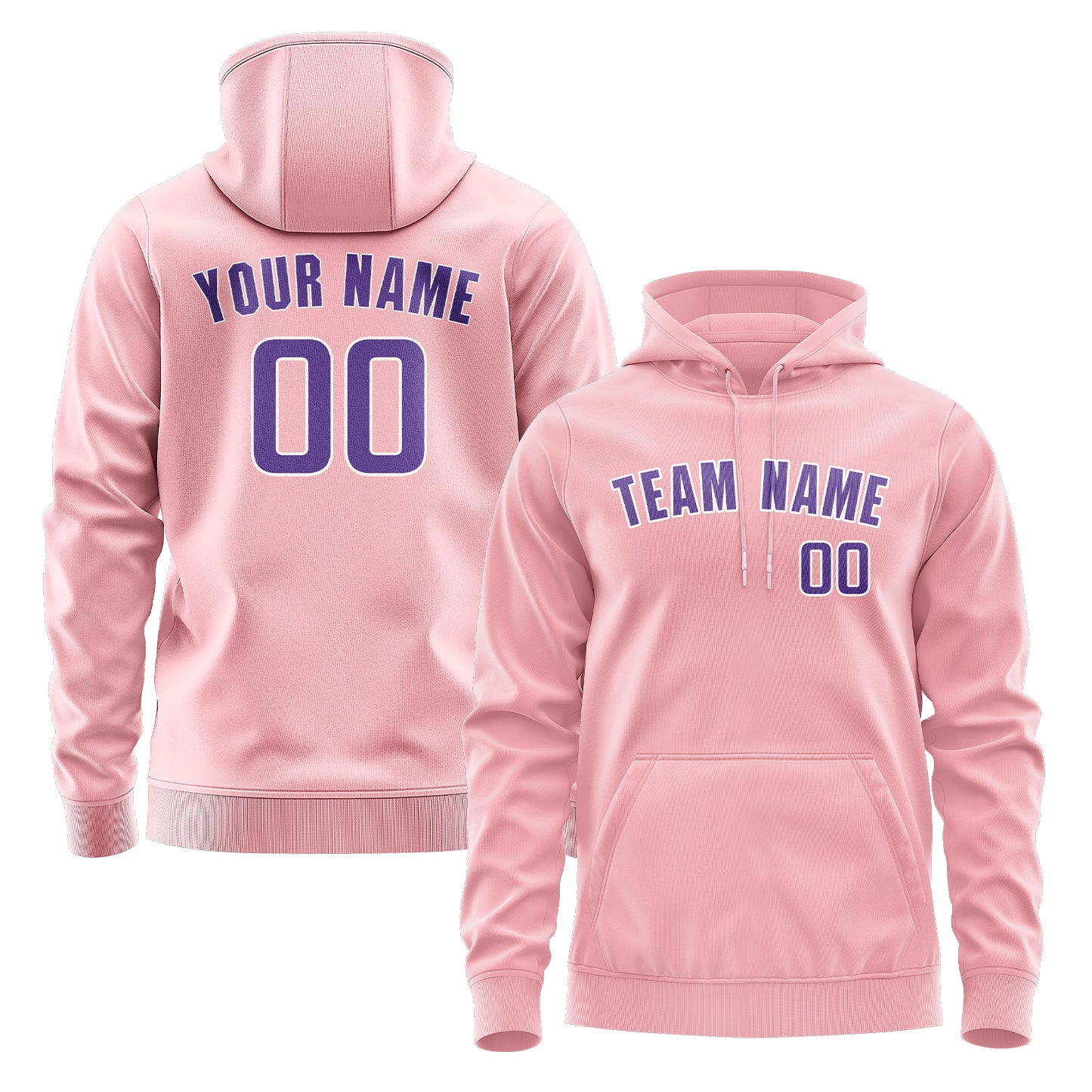Custom Light Pink Light Purple Hoodie