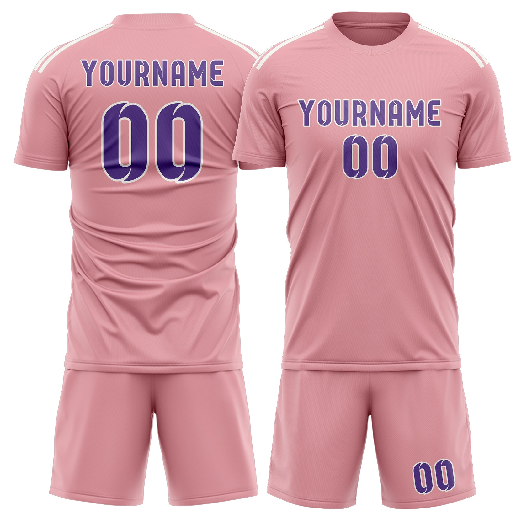 Custom Light Pink Light Purple Soccer Set