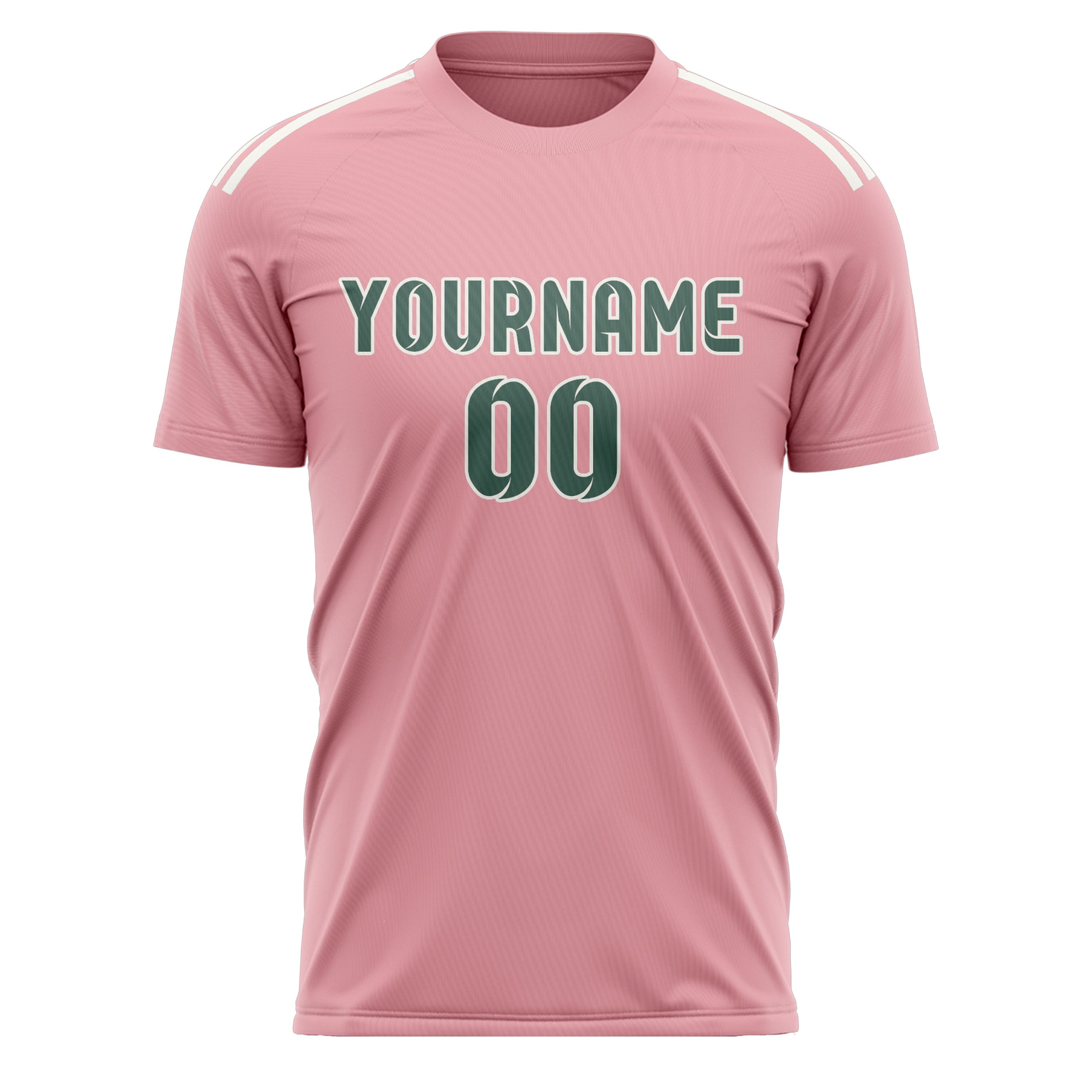 Custom Light Pink Blue Green Soccer Jersey