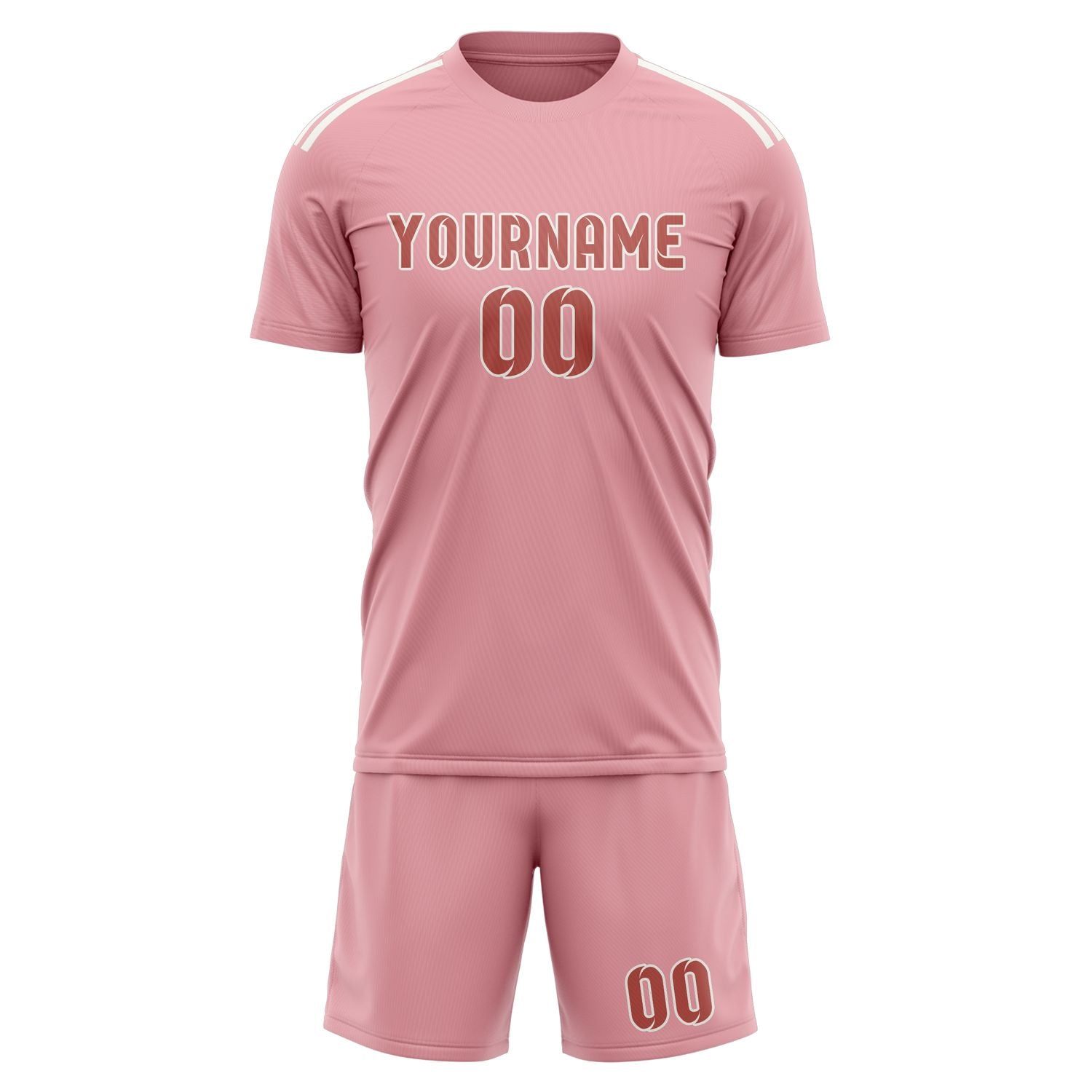 Custom Light Pink Copper Rose Soccer Set