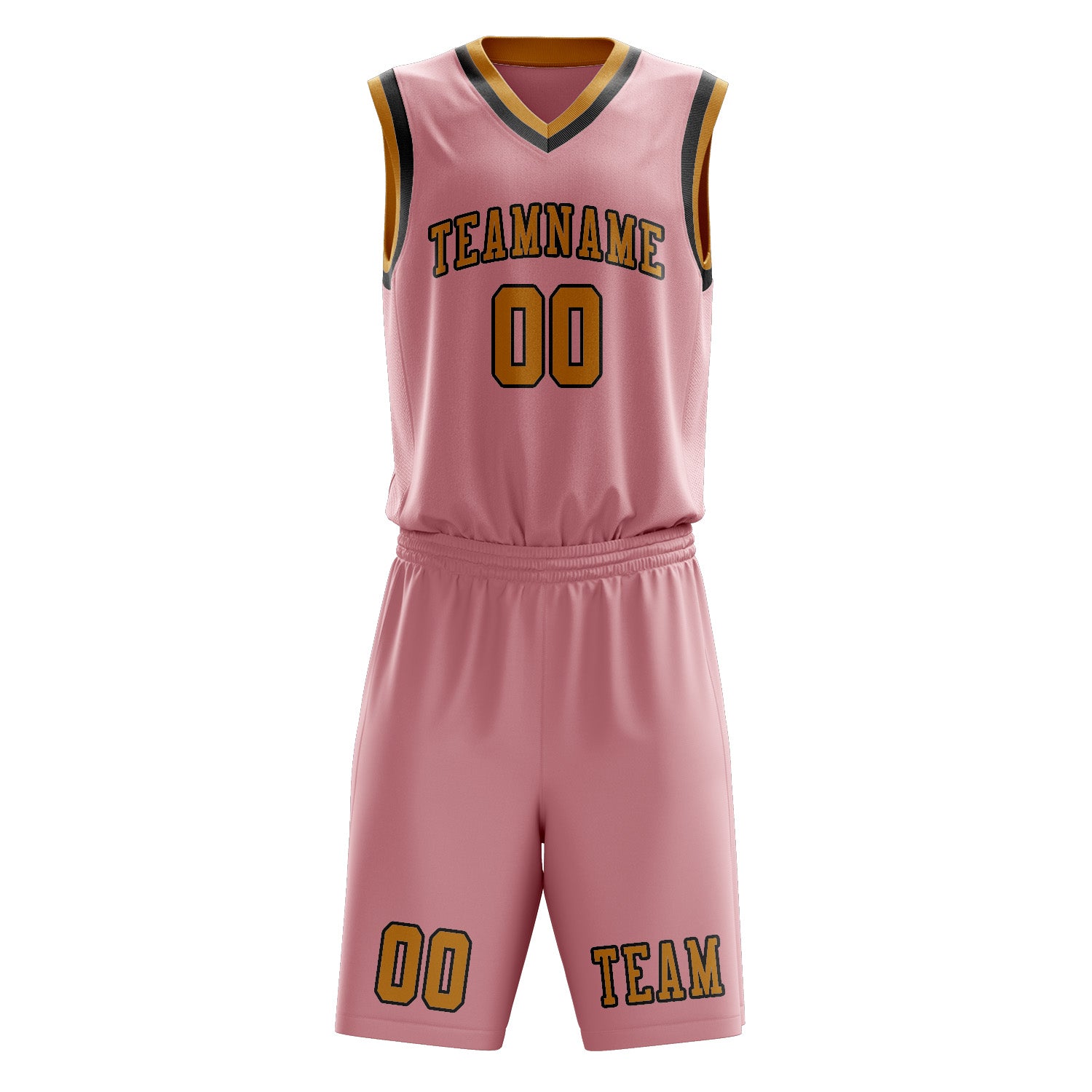 Custom Light Pink Yellow Basketball Set