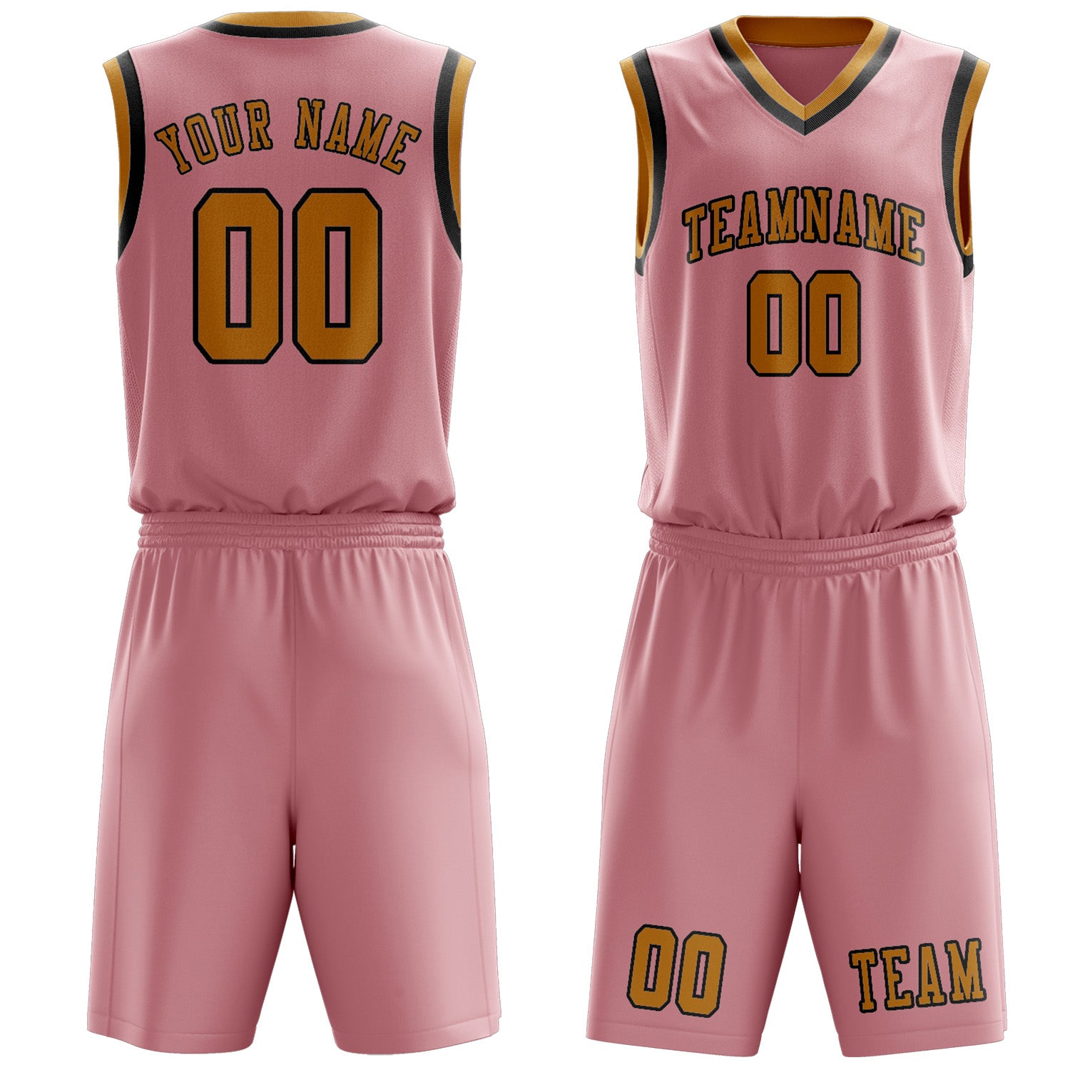 Custom Light Pink Yellow Basketball Set