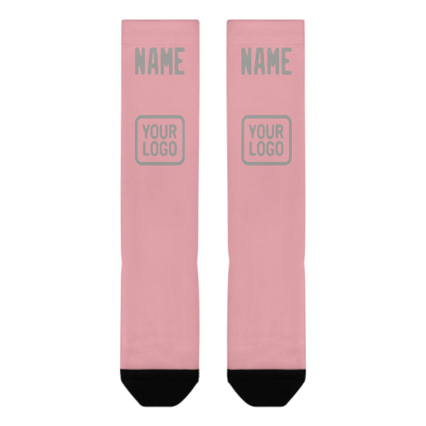 Custom Light Pink Gray Knee-High Sock