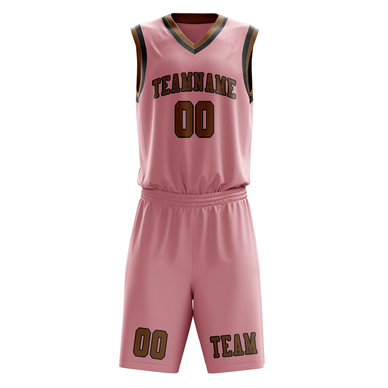 Custom Light Pink Khaki Basketball Set