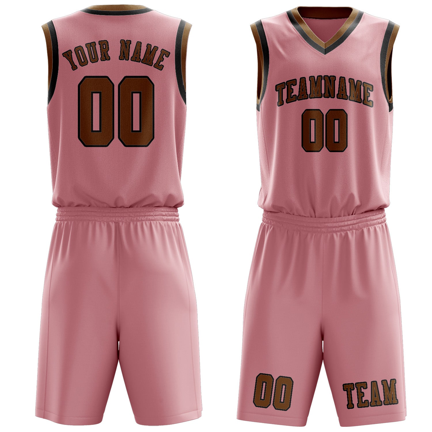 Custom Light Pink Khaki Basketball Set