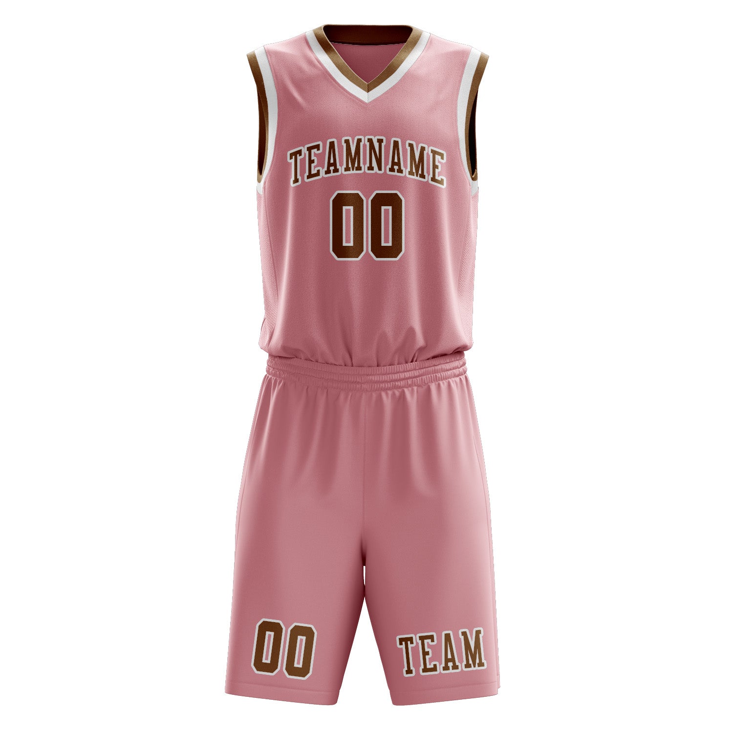 Custom Light Pink Khaki Basketball Set