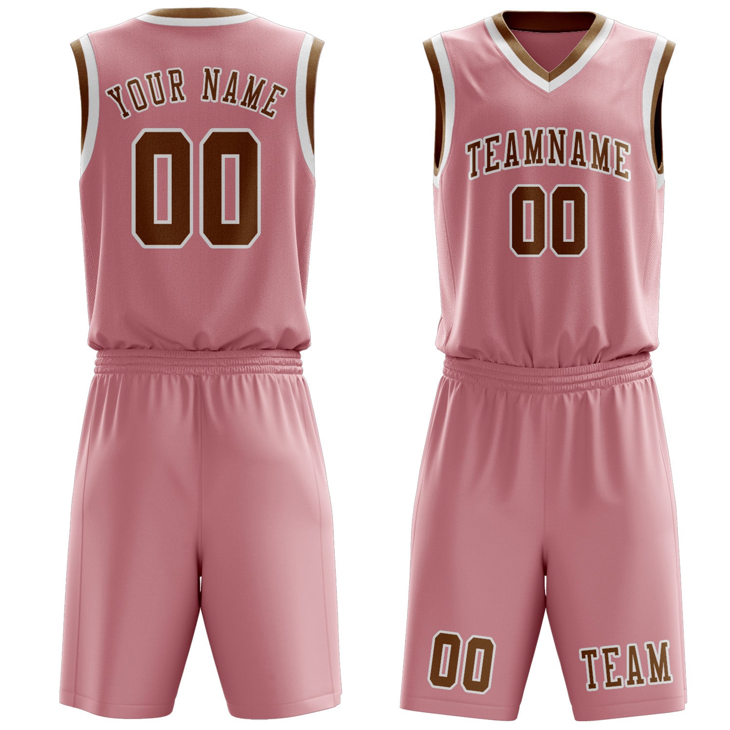 Custom Light Pink Khaki Basketball Set