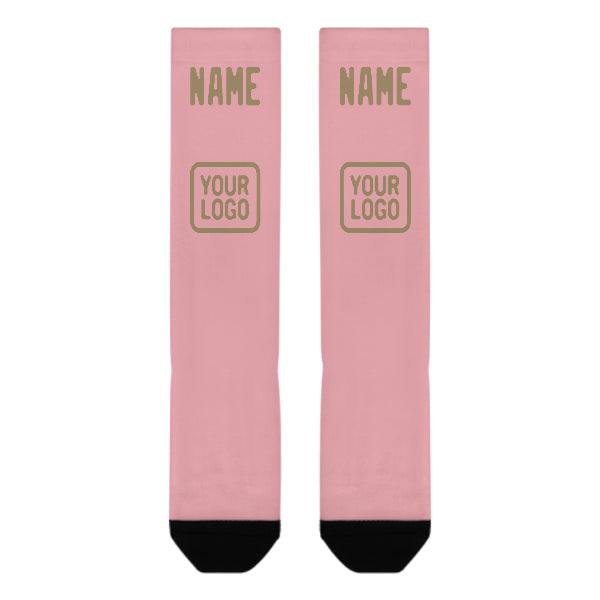 Custom Light Pink Light Khaki Knee-High Sock