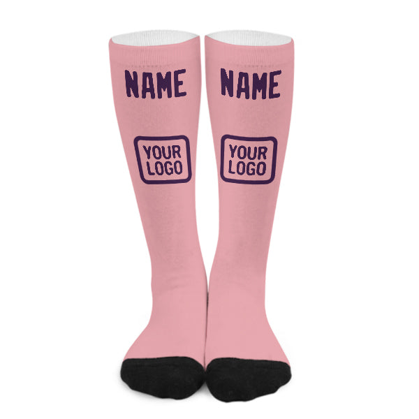 Custom Light Pink Purple Knee-High Sock