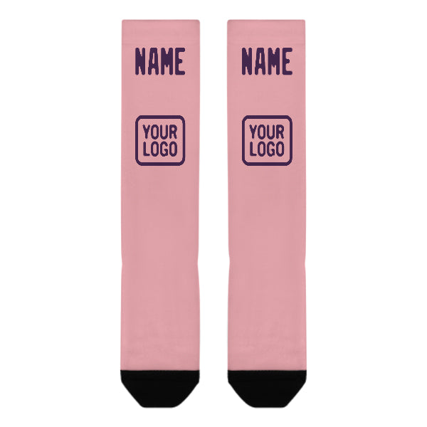 Custom Light Pink Purple Knee-High Sock