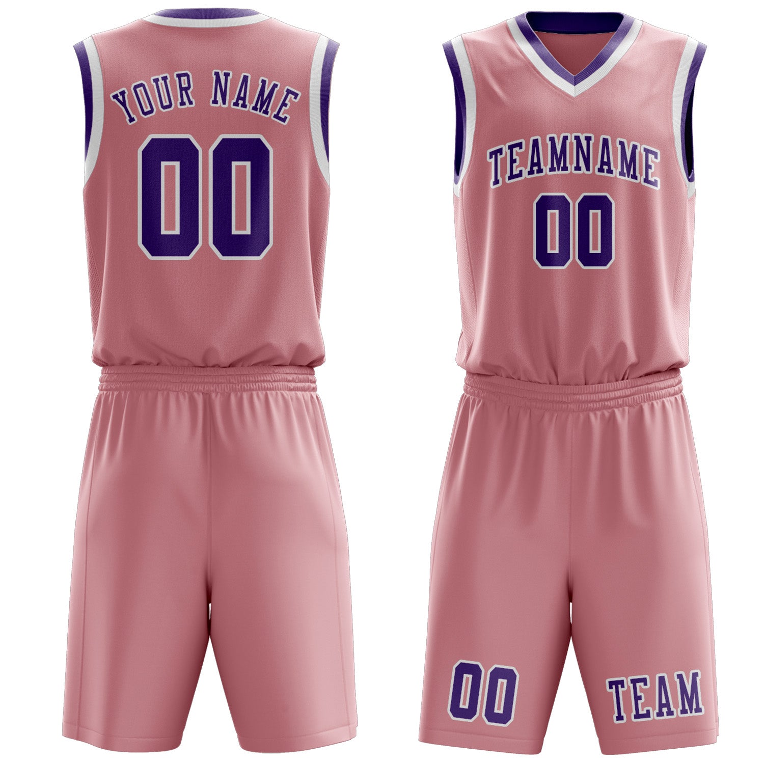 Custom Light Pink Light Purple Basketball Set