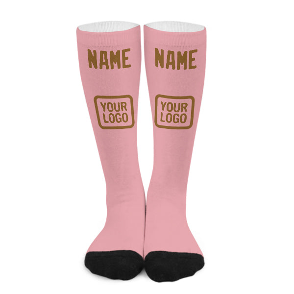 Custom Light Pink Khaki Knee-High Sock