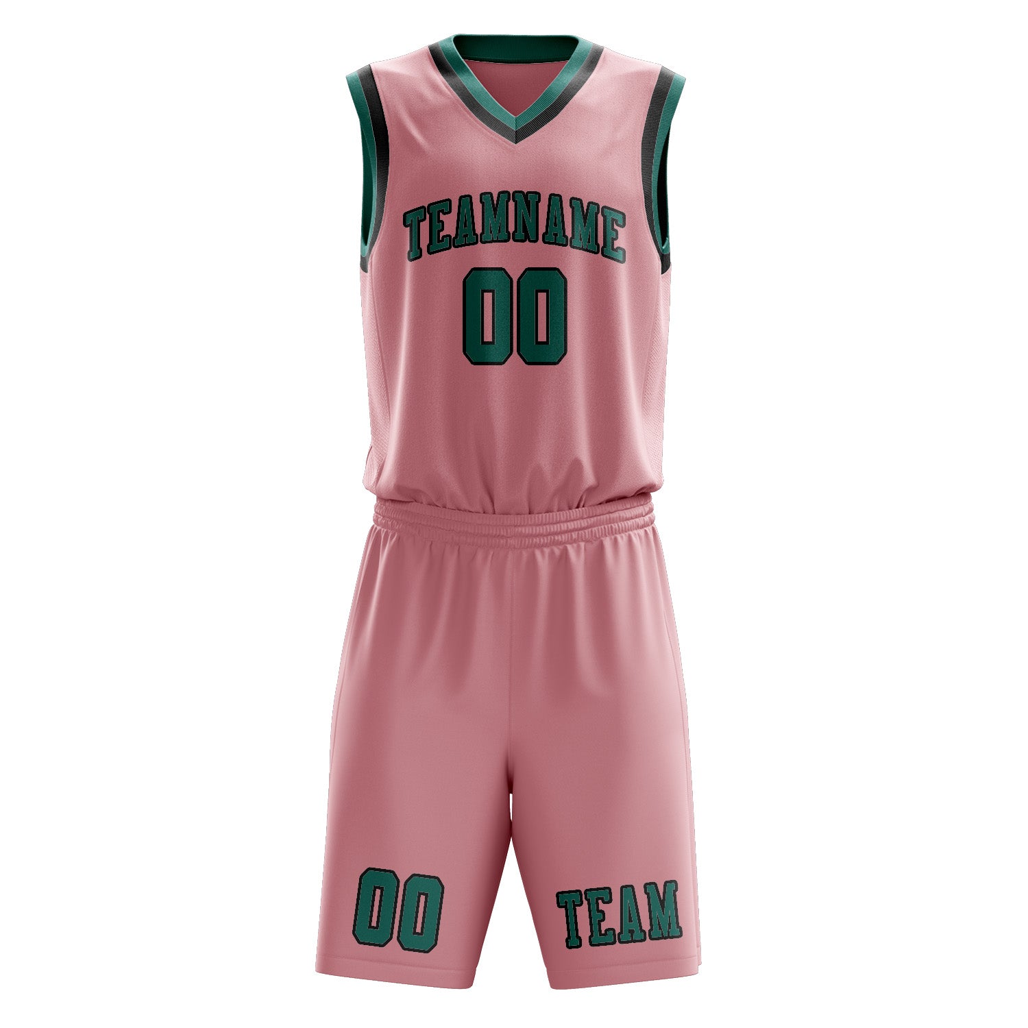 Custom Light Pink Blue Green Basketball Set