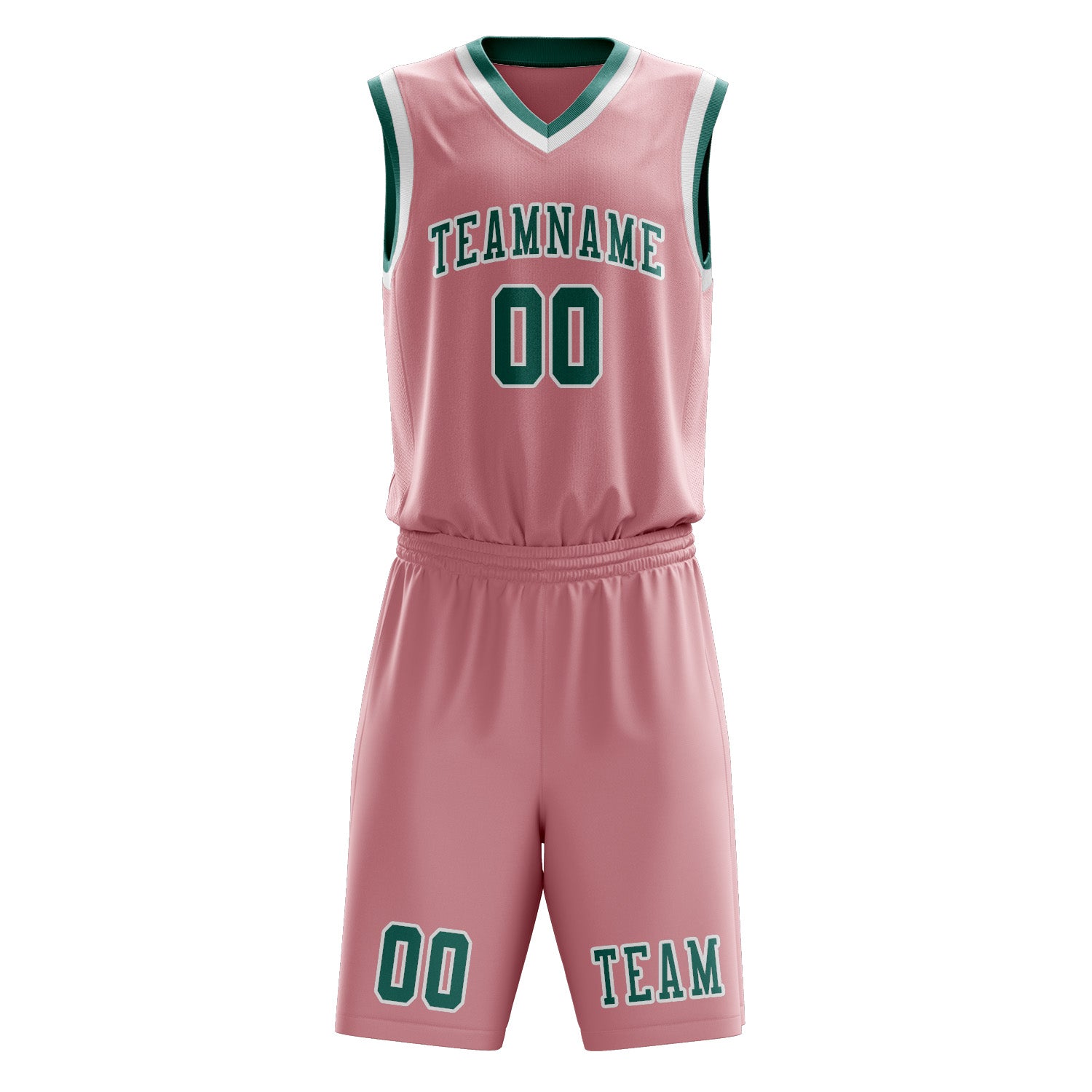 Custom Light Pink Blue Green Basketball Set