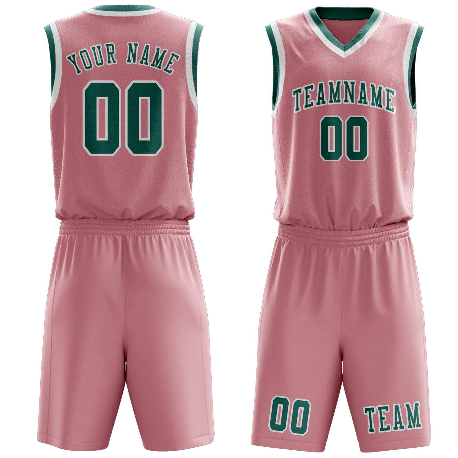 Custom Light Pink Blue Green Basketball Set
