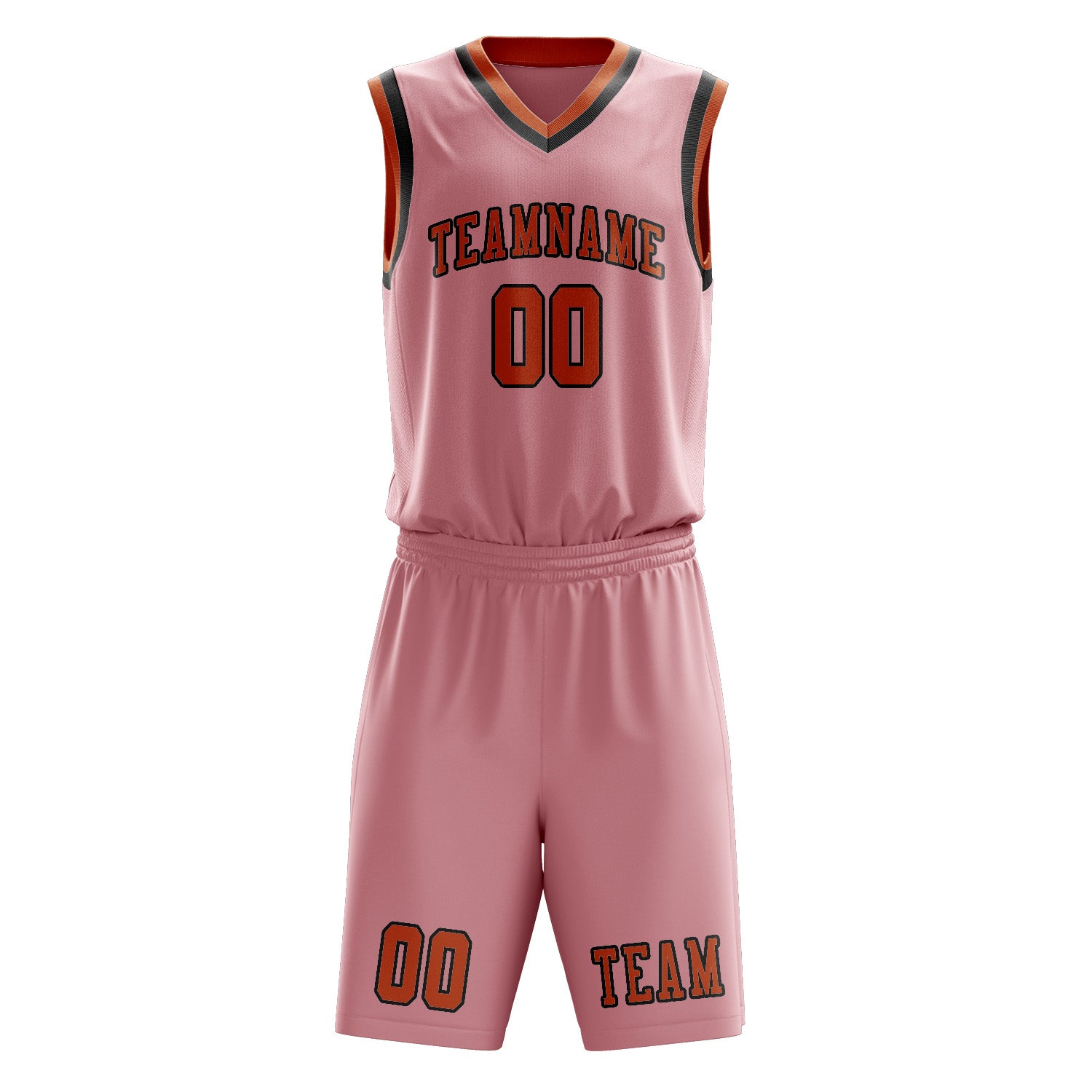 Custom Light Pink Orange Basketball Set