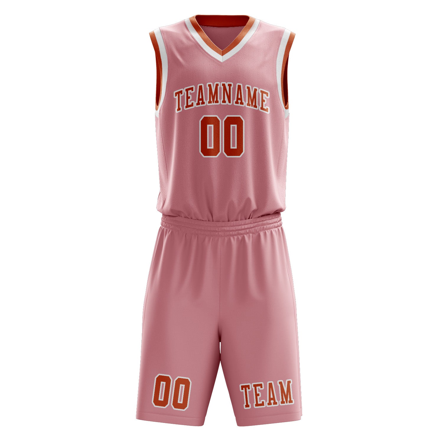 Custom Light Pink Orange Basketball Set