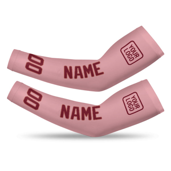 Custom Light Pink Crimson Red Arm Sleeve