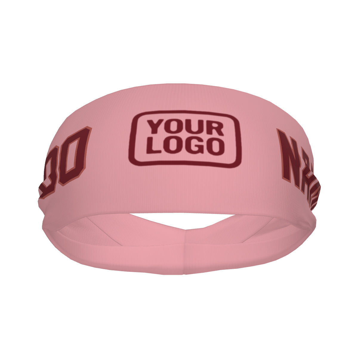 Custom Light Pink Crimson Red Sports headband
