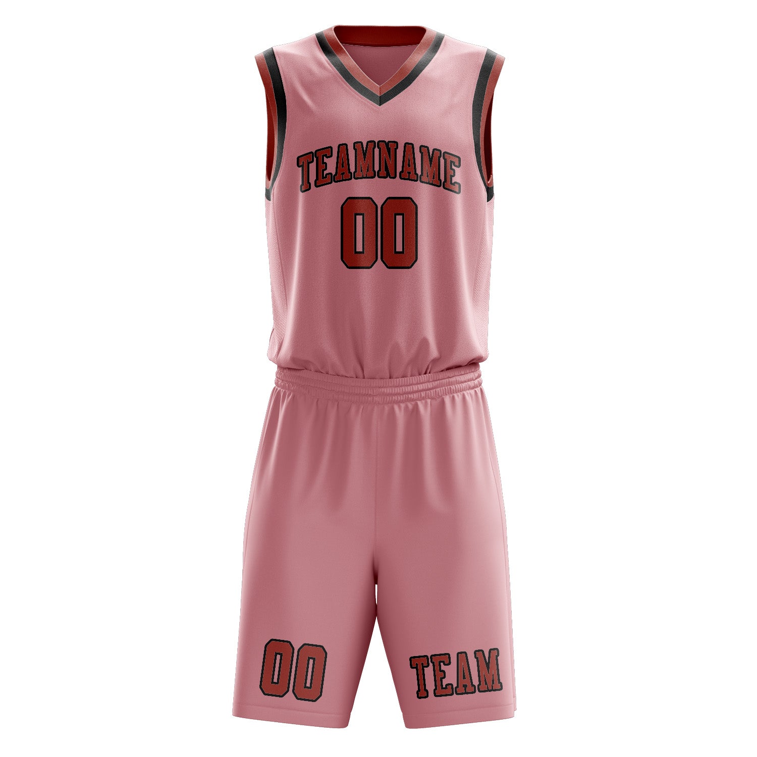 Custom Light Pink Copper Rose Basketball Set