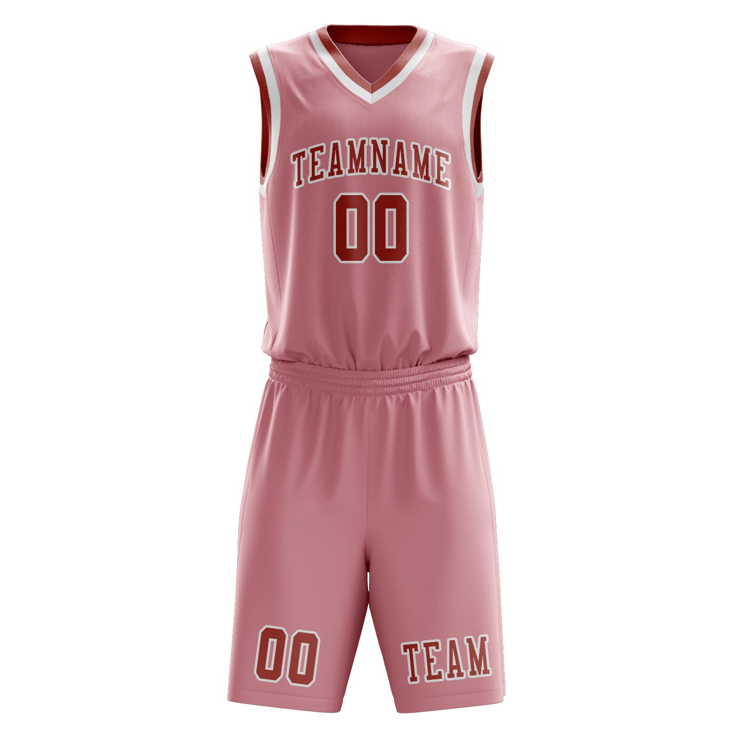 Custom Light Pink Copper Rose Basketball Set