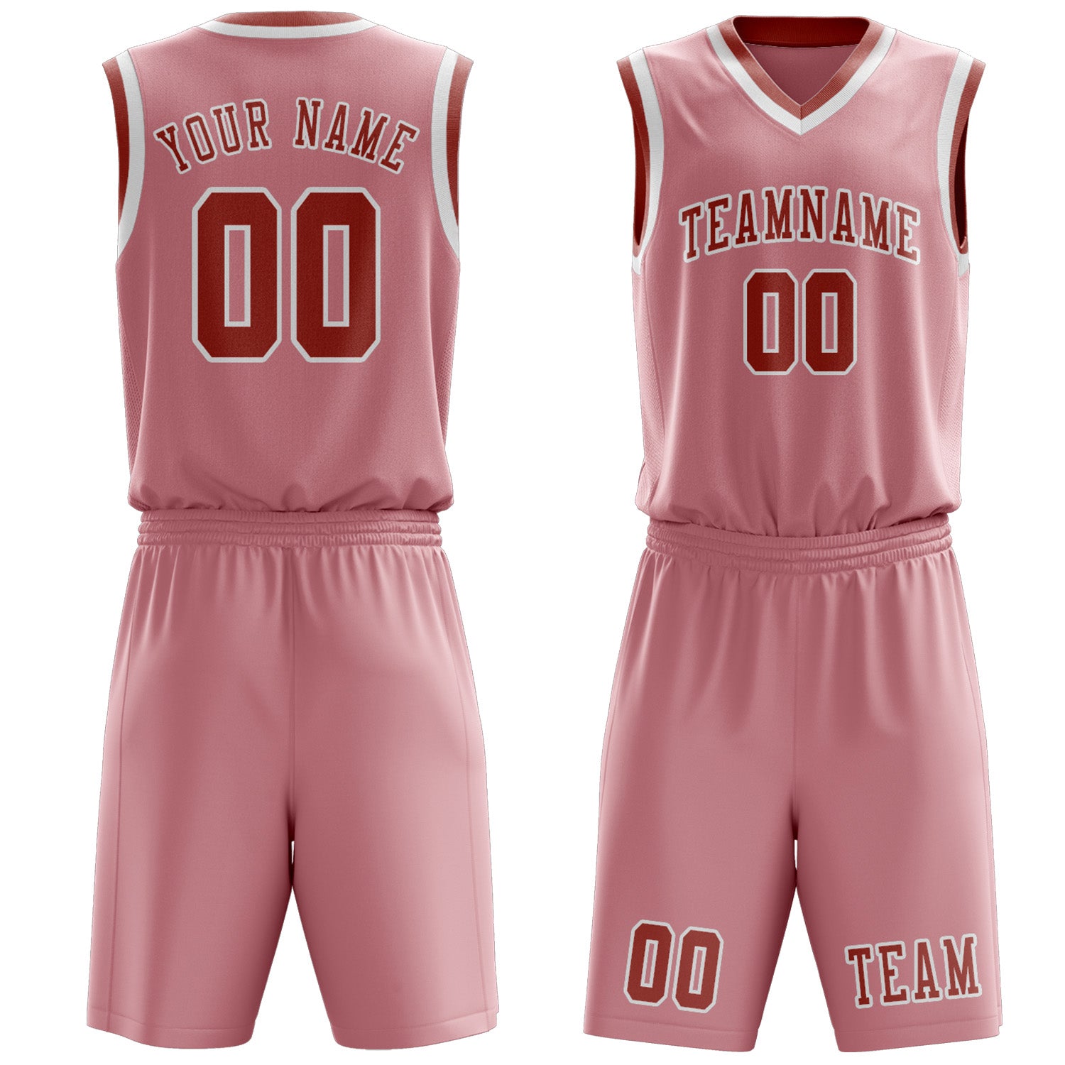 Custom Light Pink Copper Rose Basketball Set