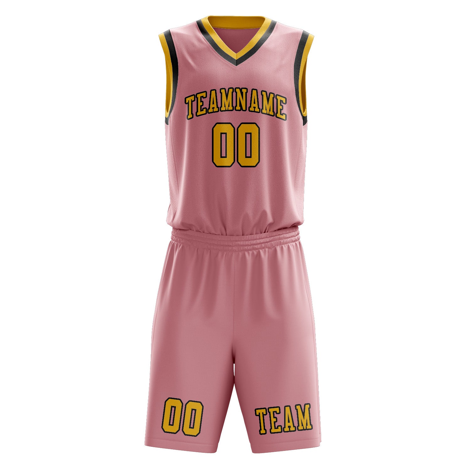 Custom Light Pink Gold Basketball Set