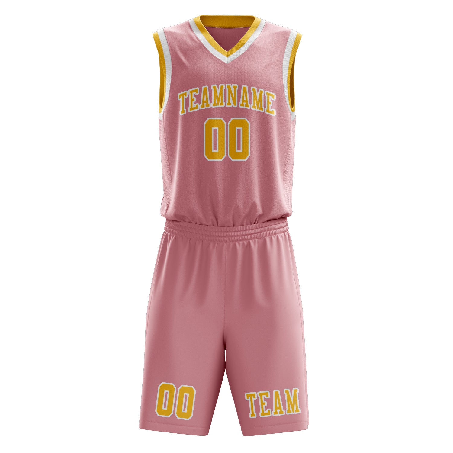 Custom Light Pink Gold Basketball Set