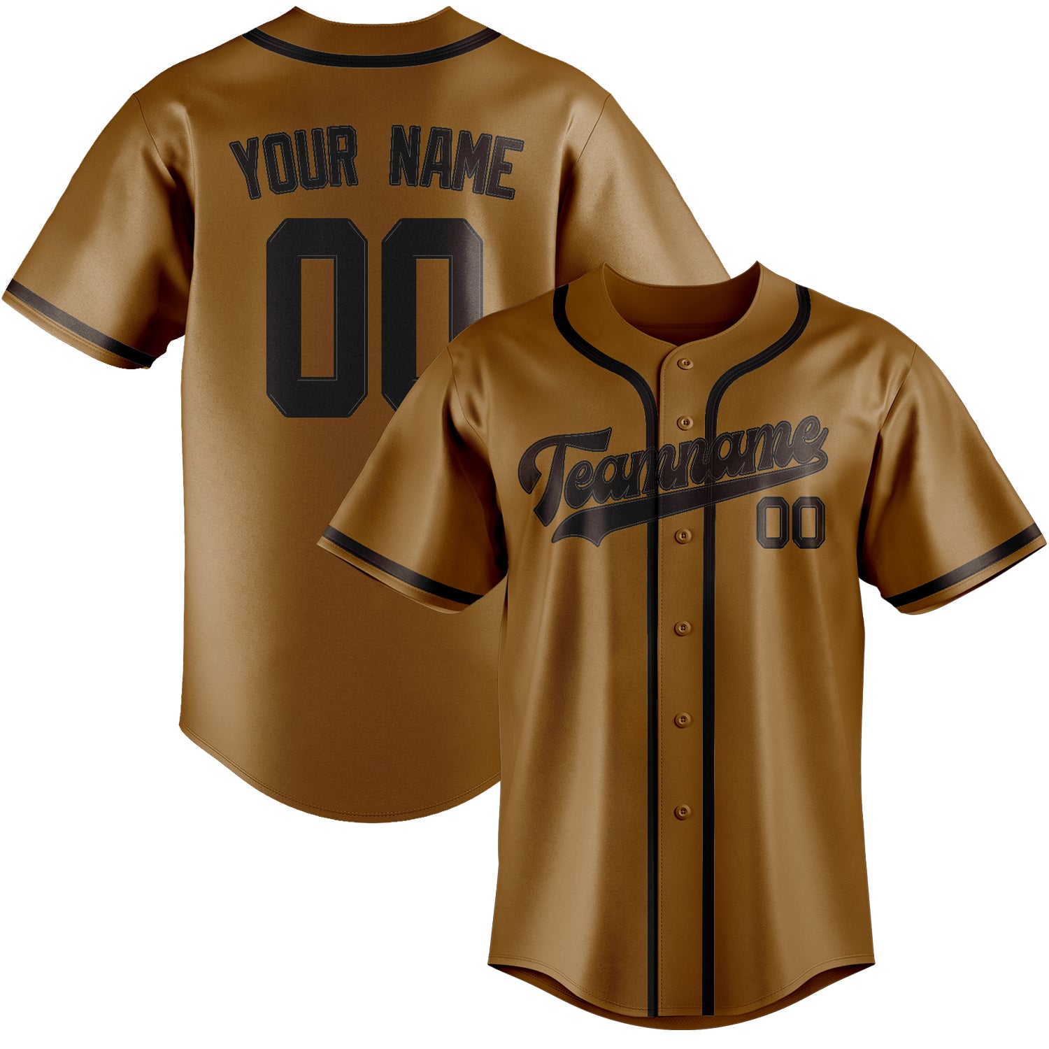 Custom Khaki Brown Baseball Jersey
