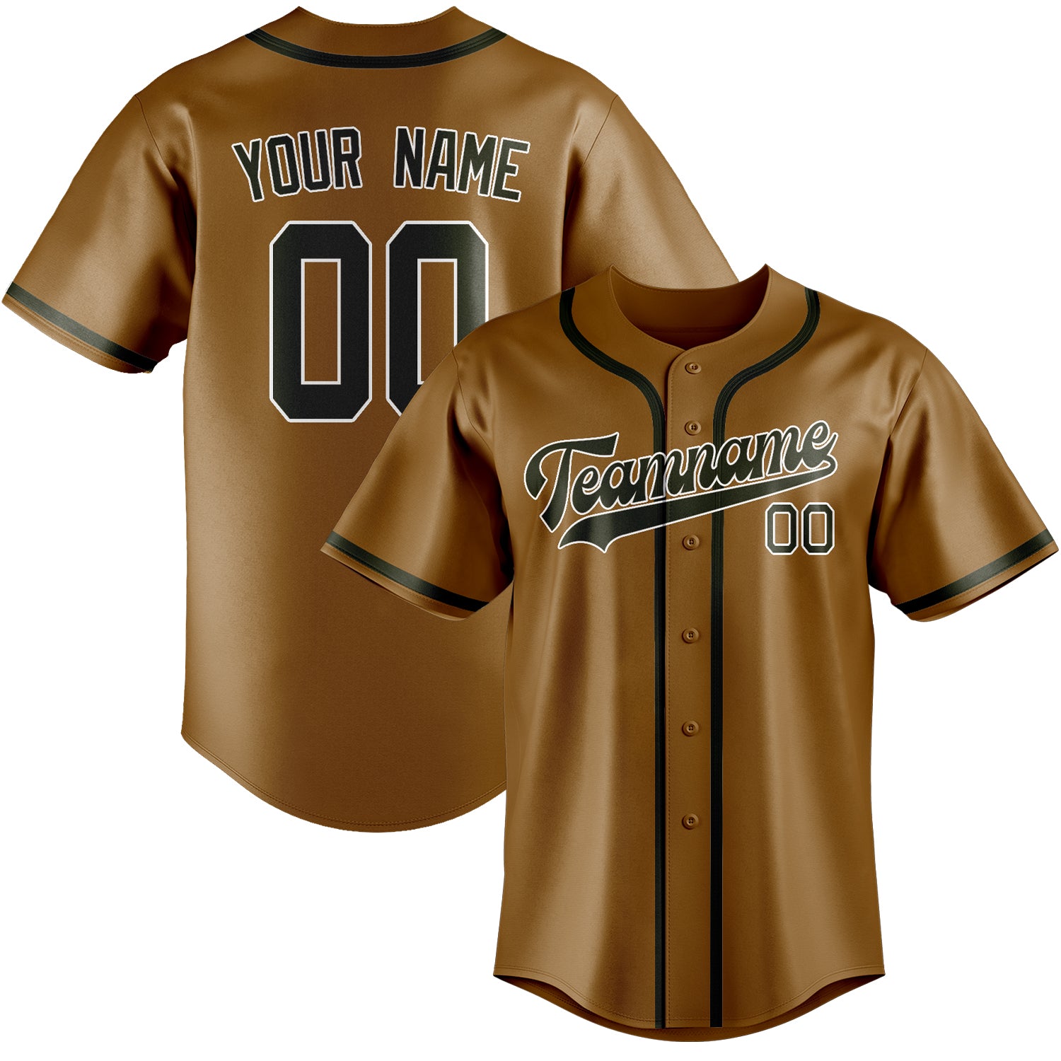 Custom Khaki Olive Baseball Jersey