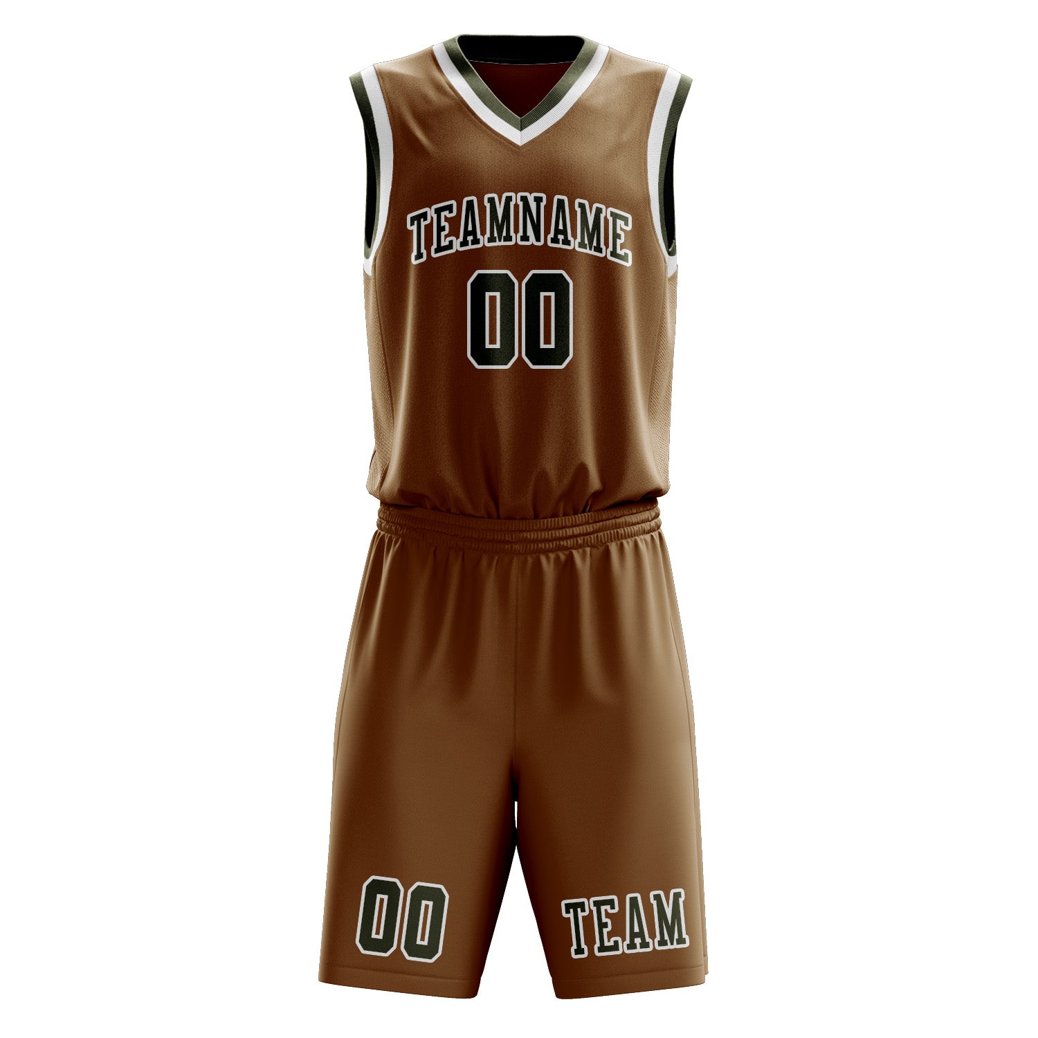 Custom Khaki Olive Basketball Set