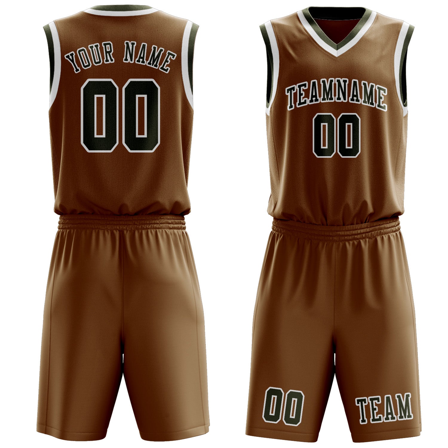 Custom Khaki Olive Basketball Set