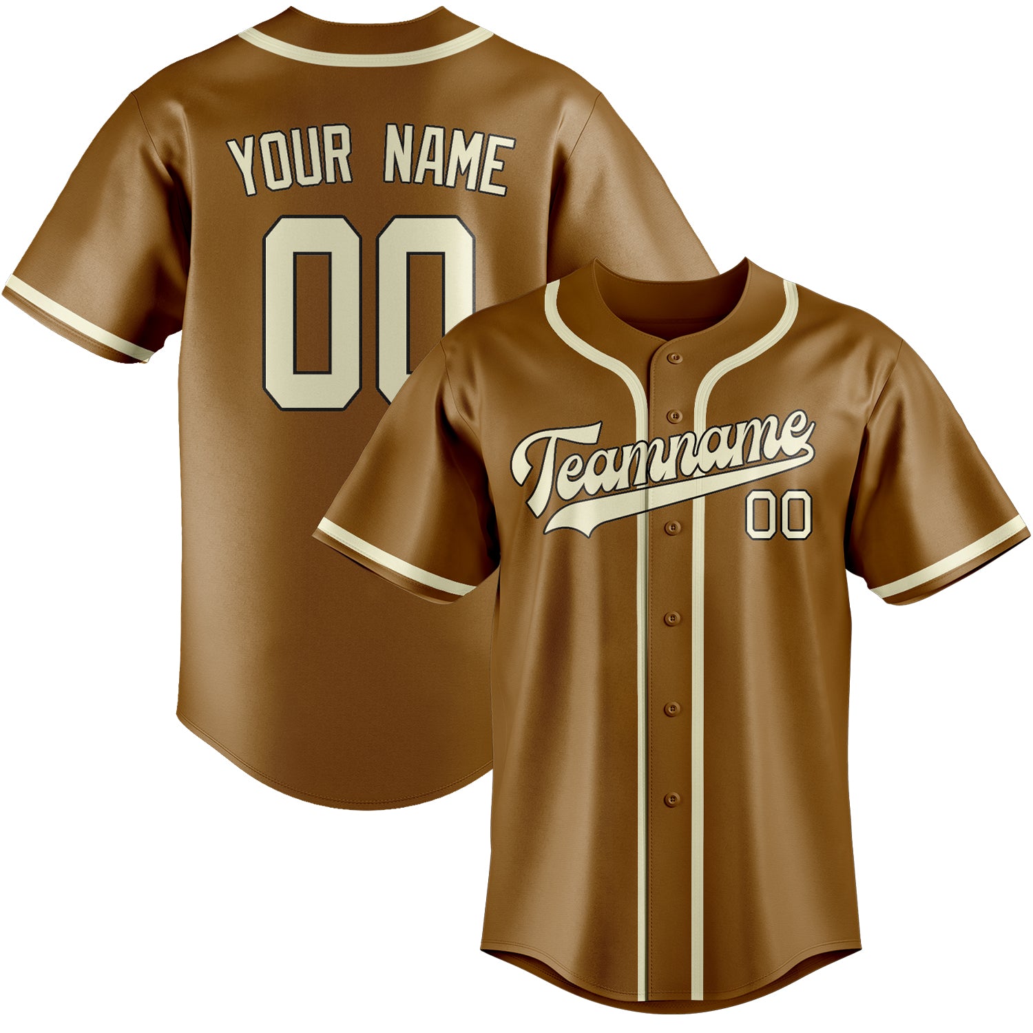 Custom Khaki Cream Baseball Jersey