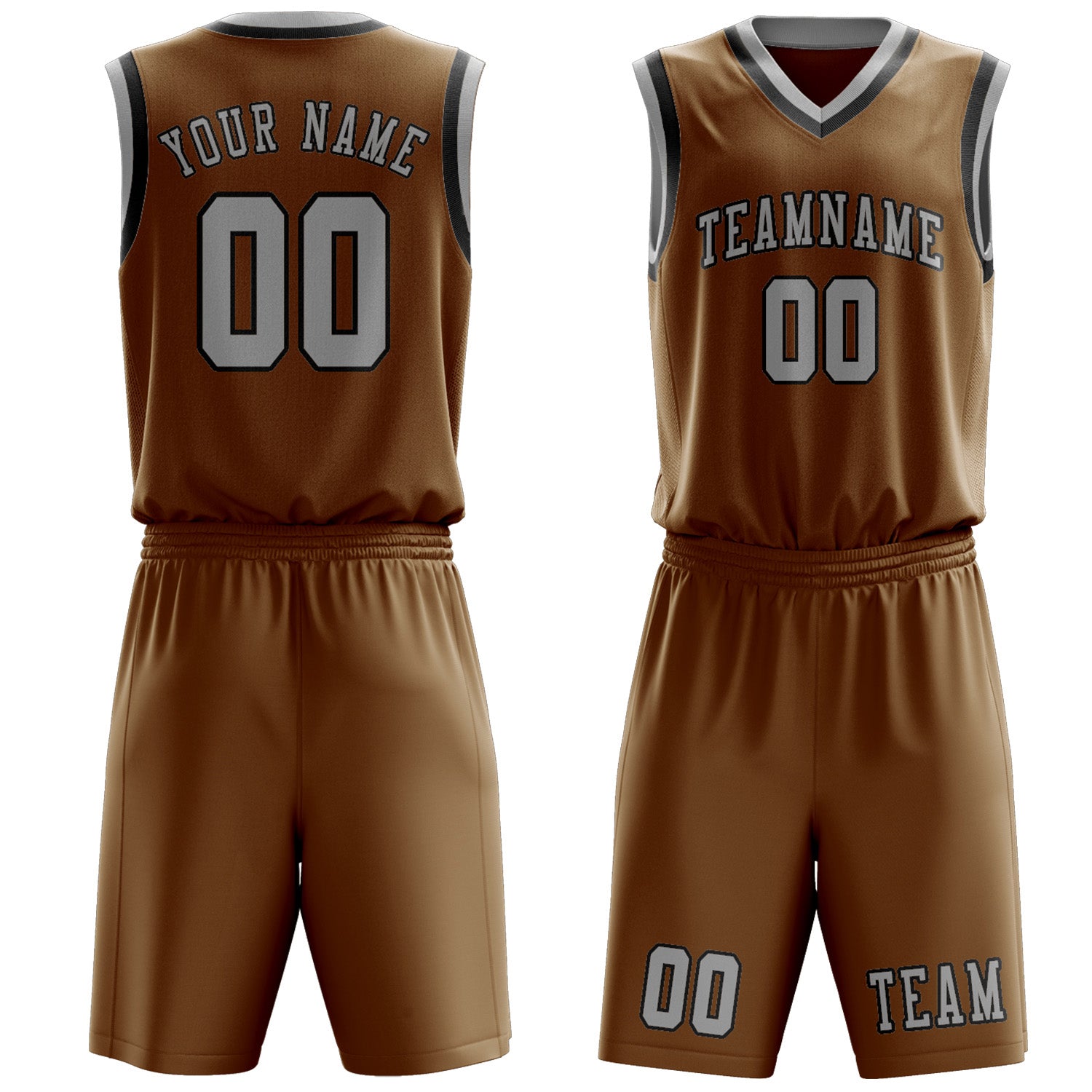 Custom Khaki Gray Basketball Set