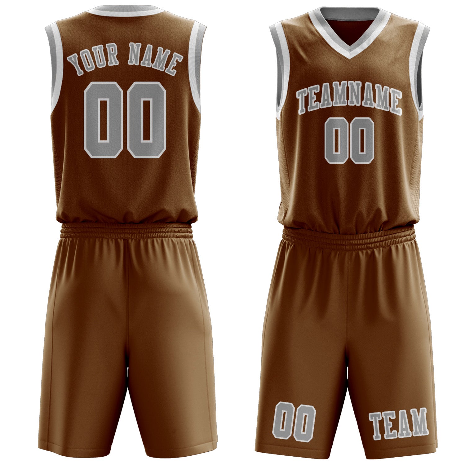 Custom Khaki Gray Basketball Set