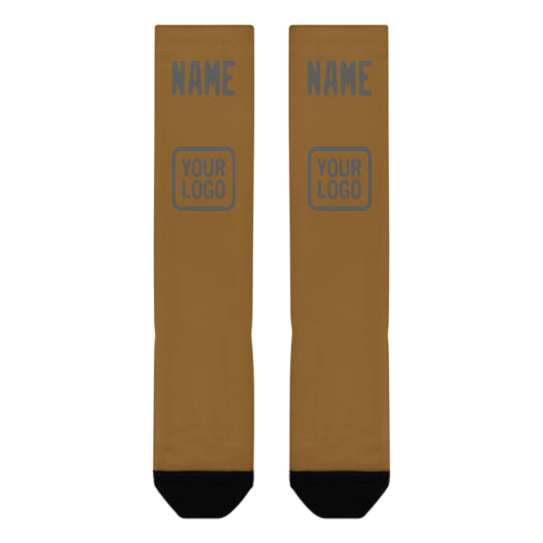Custom Khaki Dark Grey Knee-High Sock