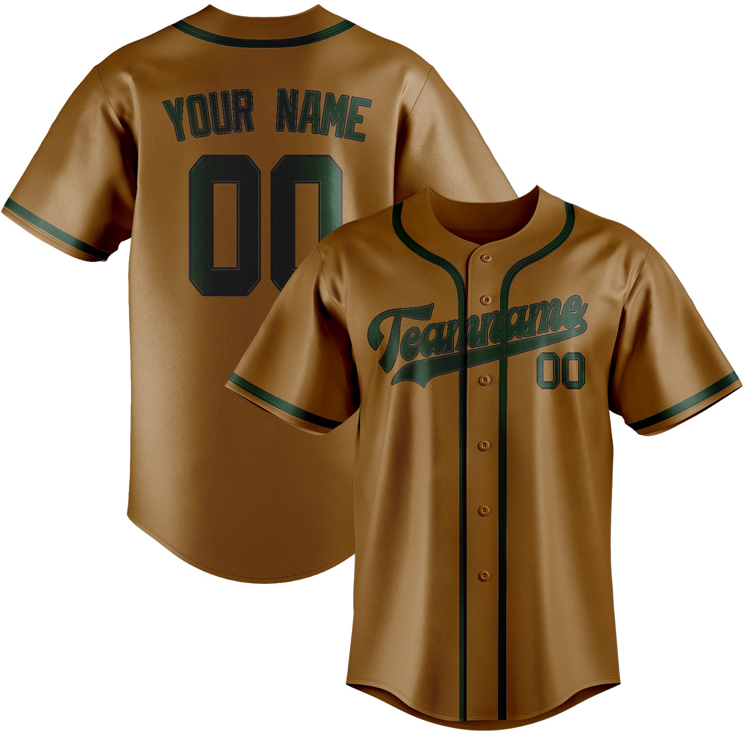 Custom Khaki Green Baseball Jersey