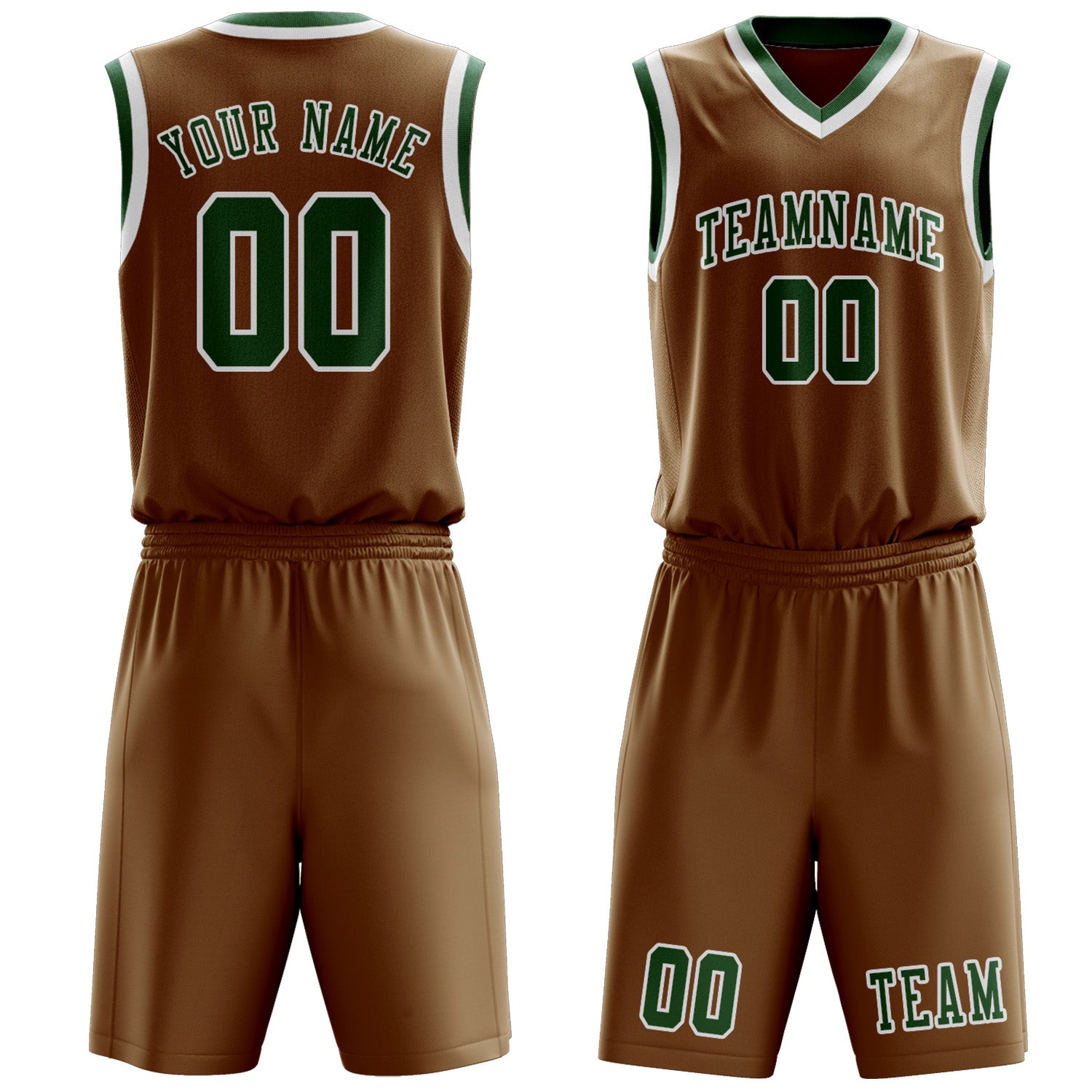 Custom Khaki Green Basketball Set