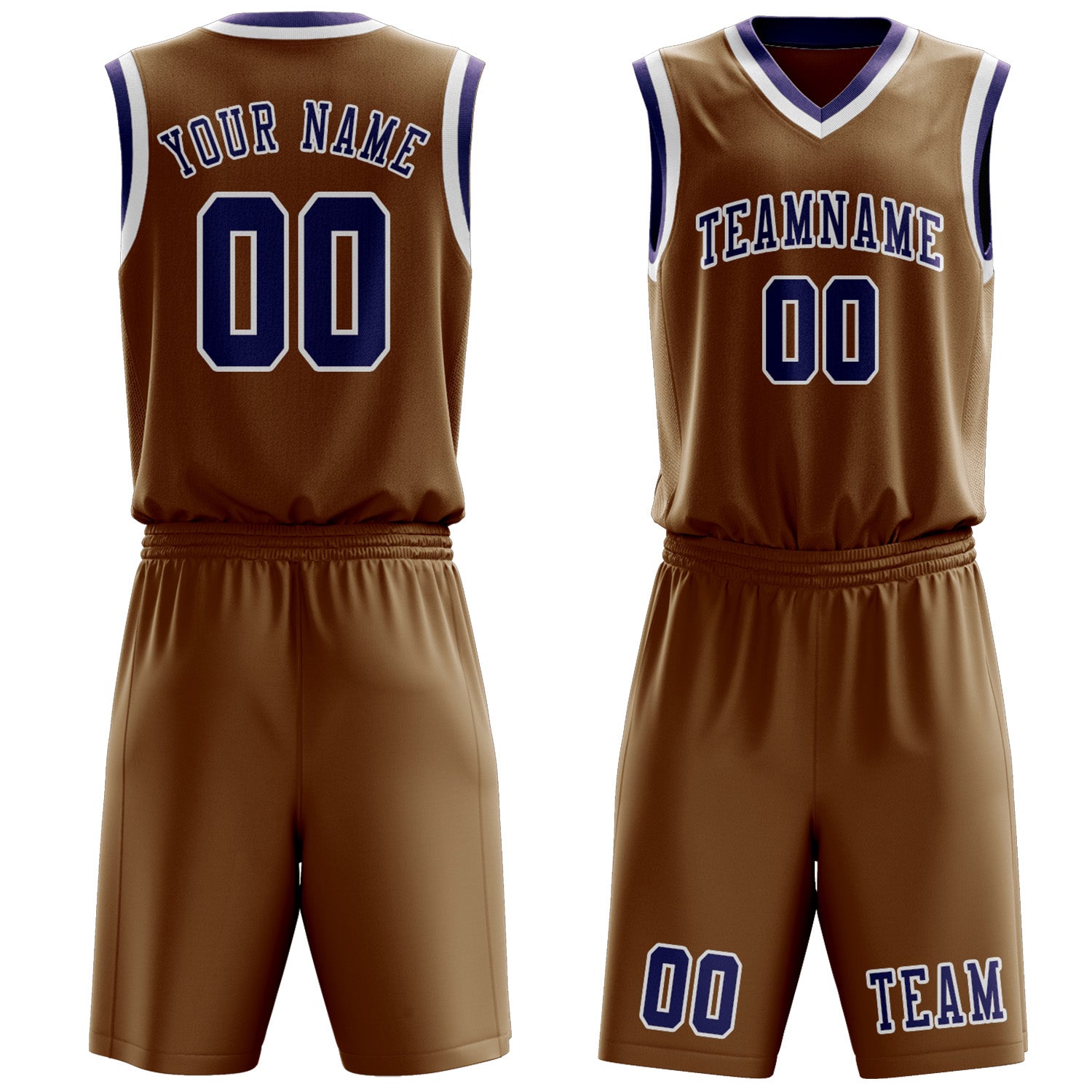 Custom Khaki Purple Basketball Set
