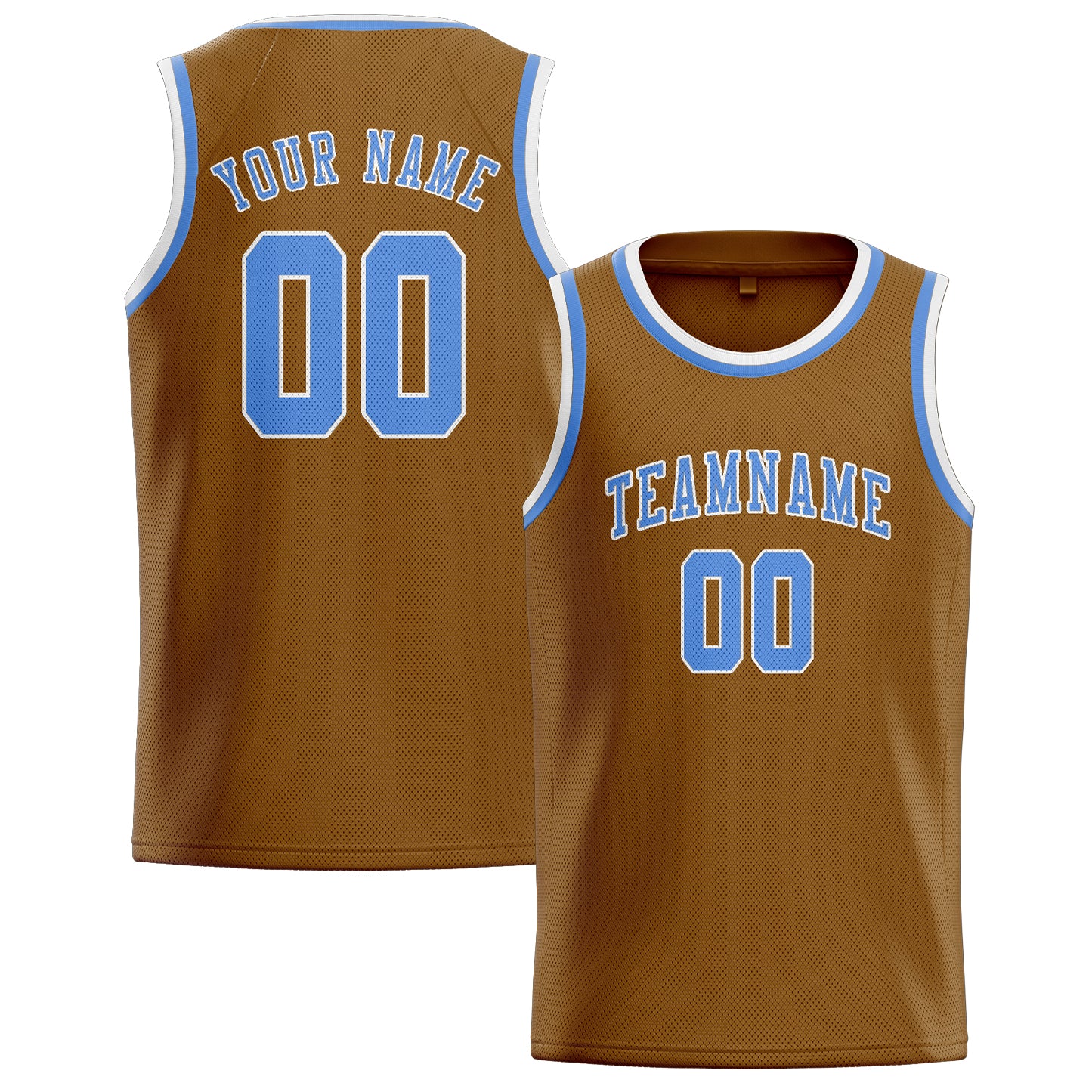 Custom Khaki Light Blue Basketball Jersey
