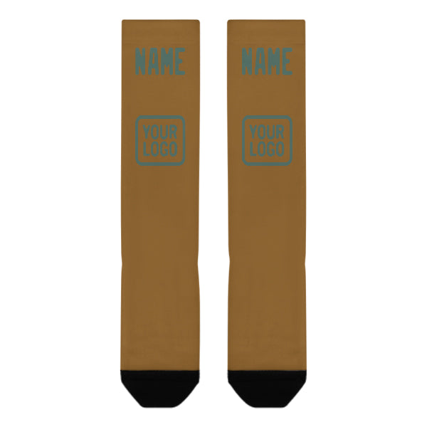 Custom Khaki Blue Green Knee-High Sock