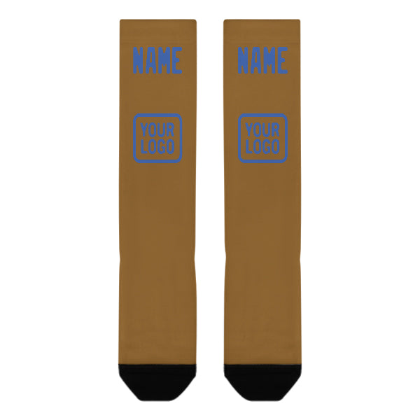 Custom Khaki Sky Blue Knee-High Sock